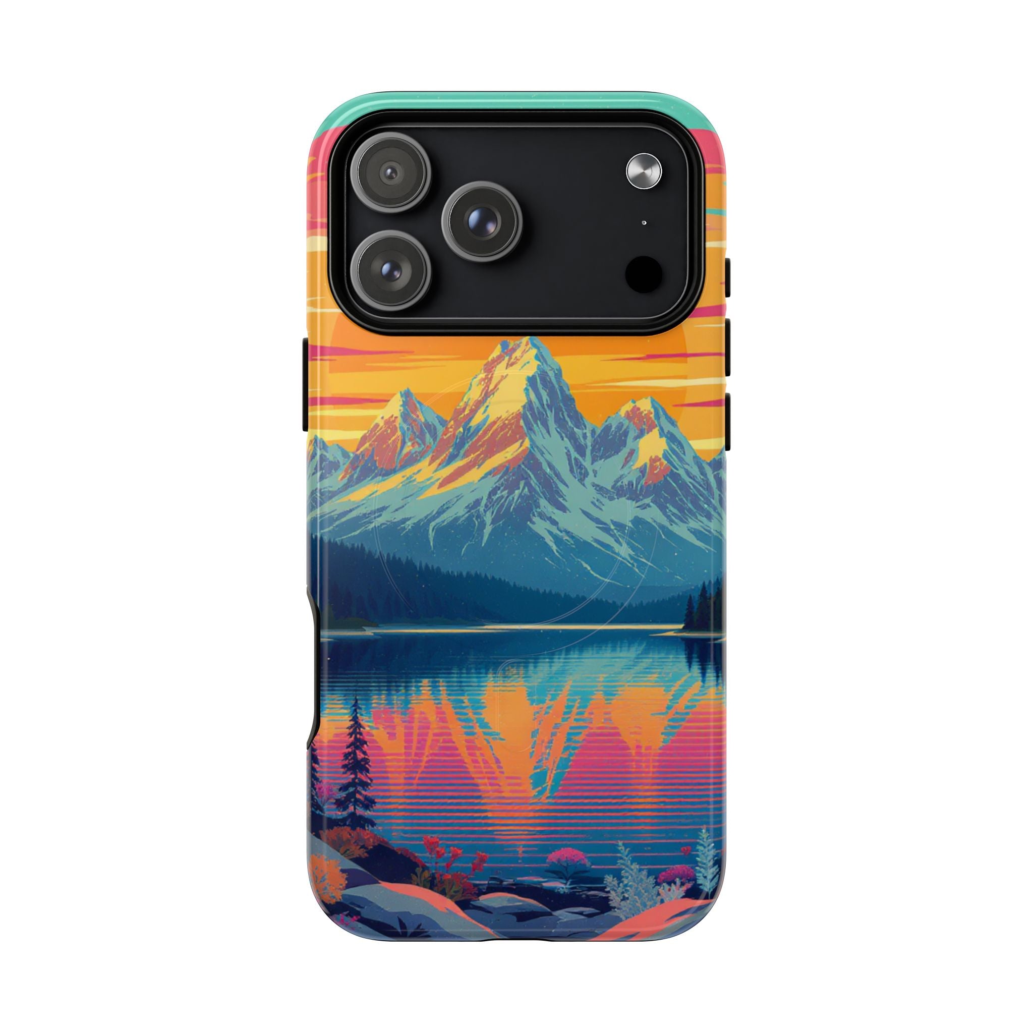 Sunset Mountain Lake phone case | Mountain landscape iPhone case