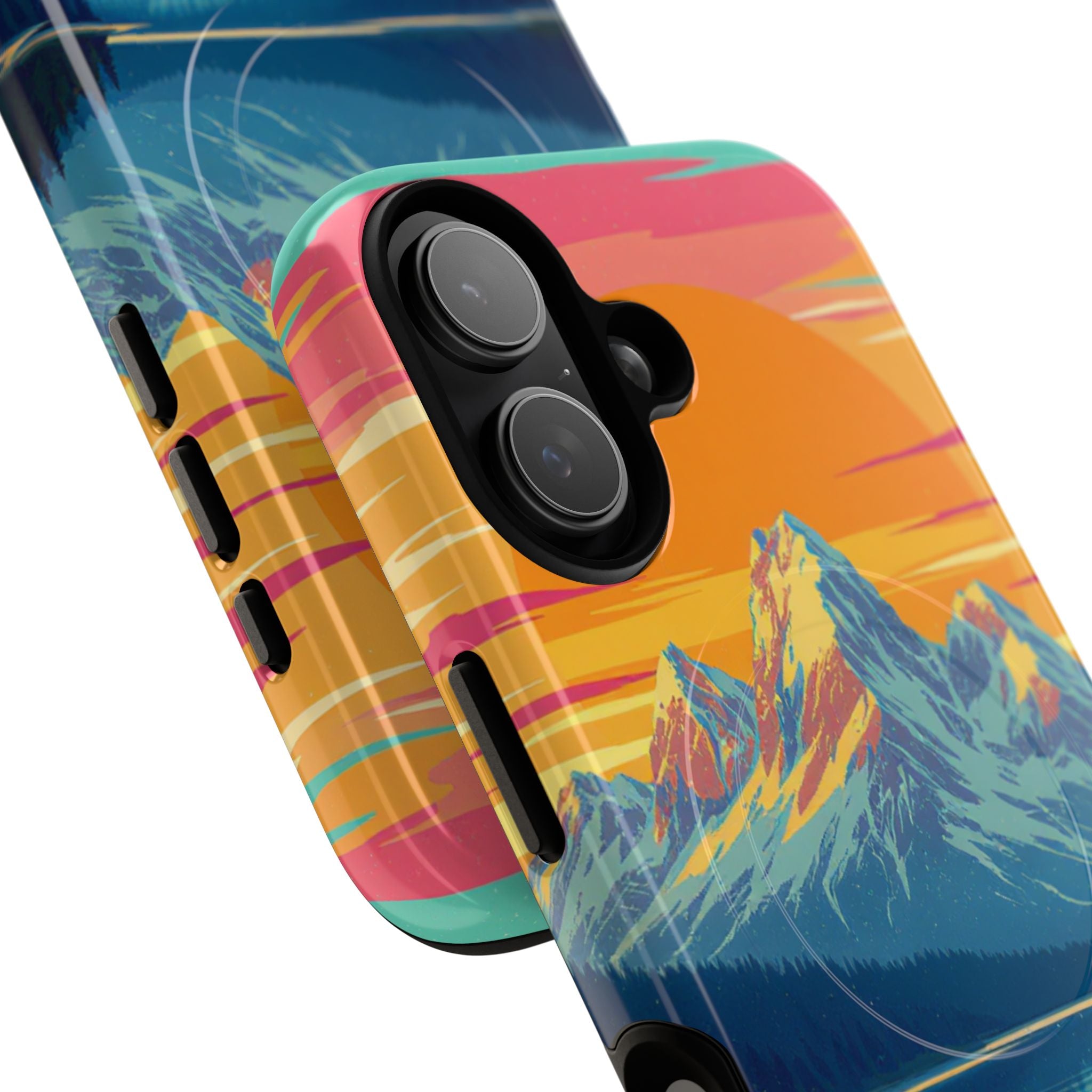 Sunset Mountain Lake phone case | Mountain landscape iPhone case