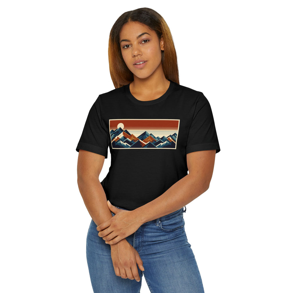 Retro Mountain Graphic Tee | Vintage Sunset Nature T-Shirt for Hikers & Outdoor Lovers