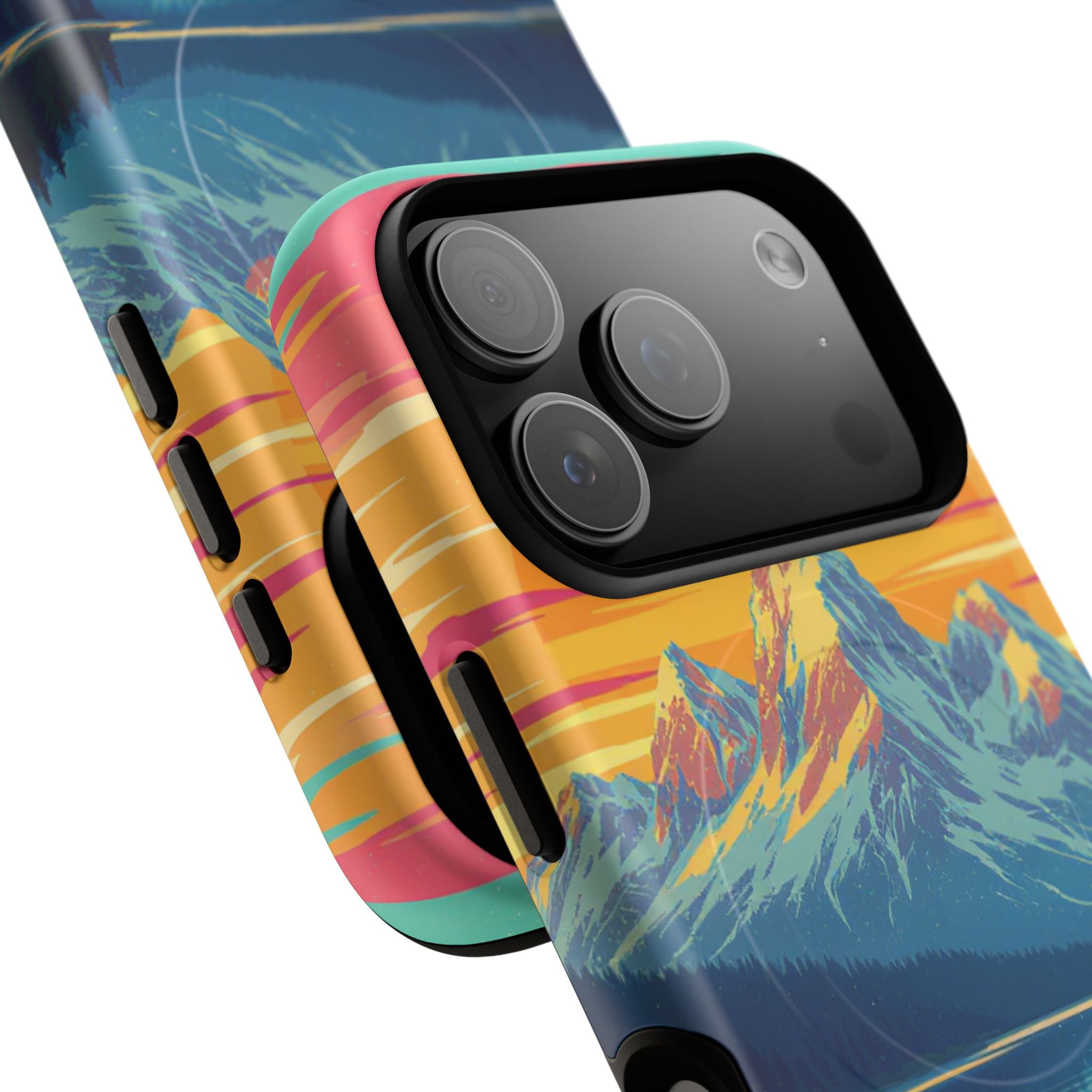 Sunset Mountain Lake phone case | Mountain landscape iPhone case