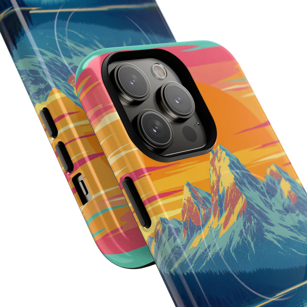 Sunset Mountain Lake phone case | Mountain landscape iPhone case