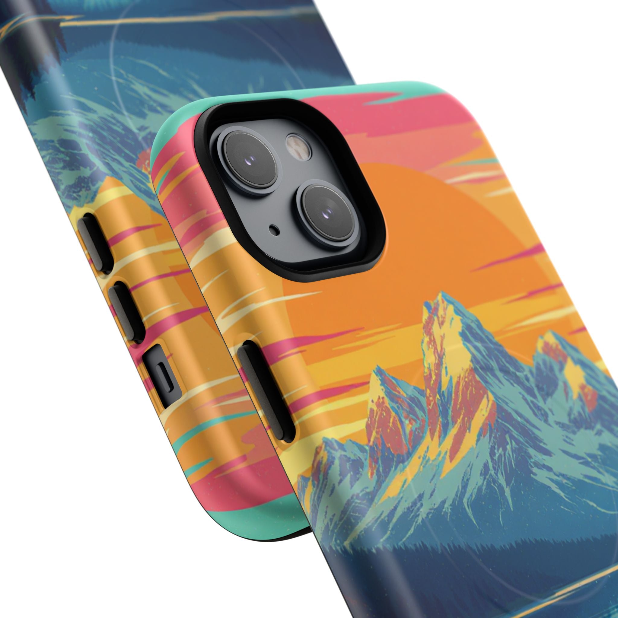 Sunset Mountain Lake phone case | Mountain landscape iPhone case