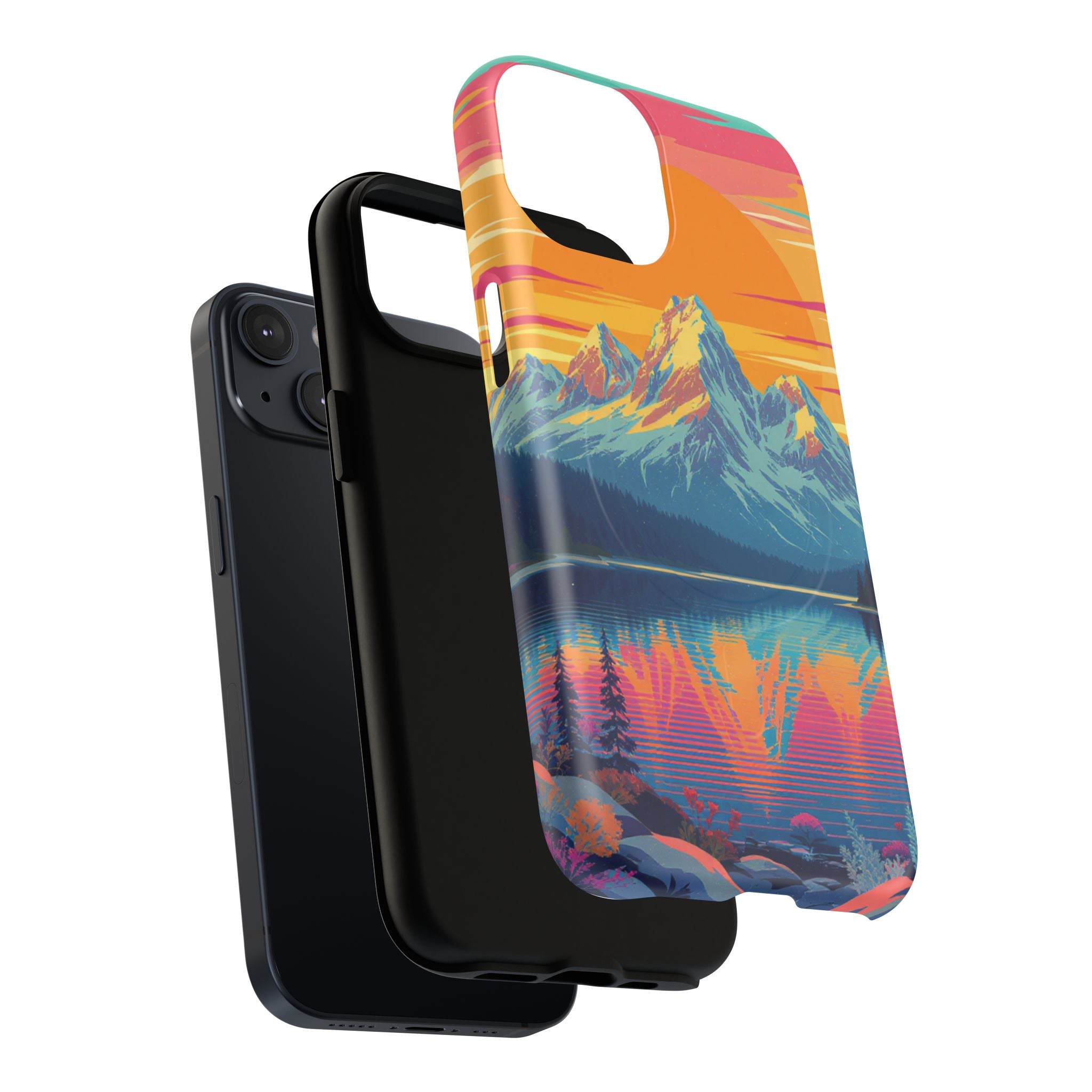 Sunset Mountain Lake phone case | Mountain landscape iPhone case