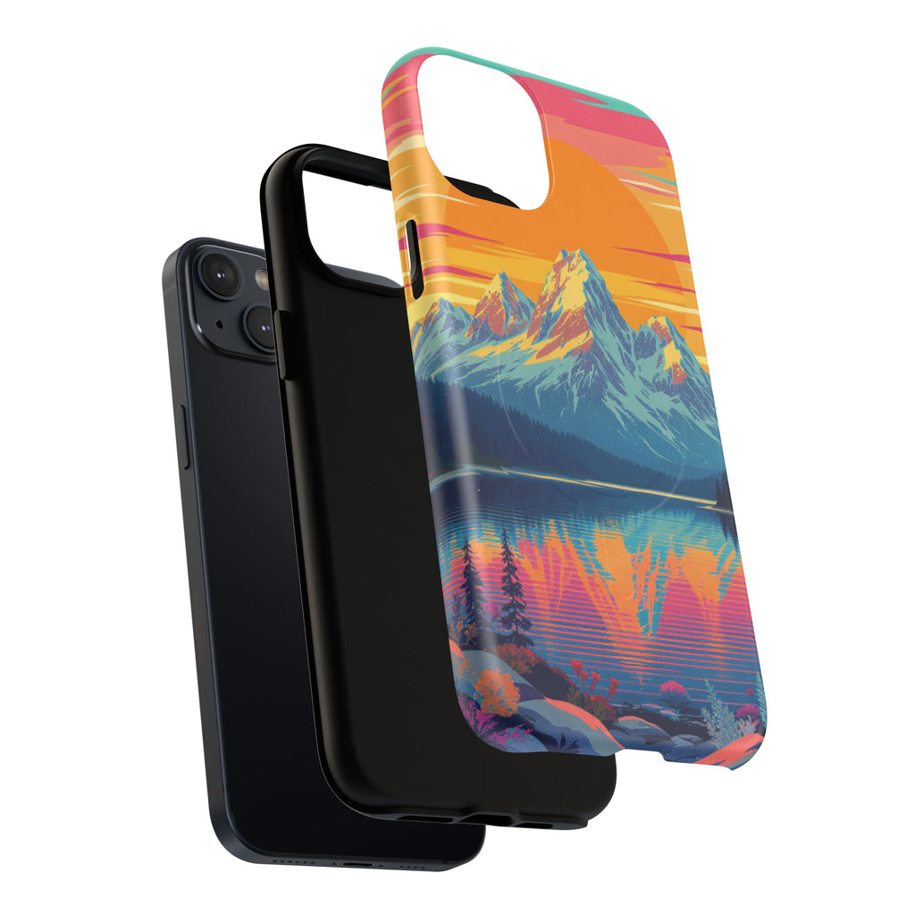 Sunset Mountain Lake phone case | Mountain landscape iPhone case