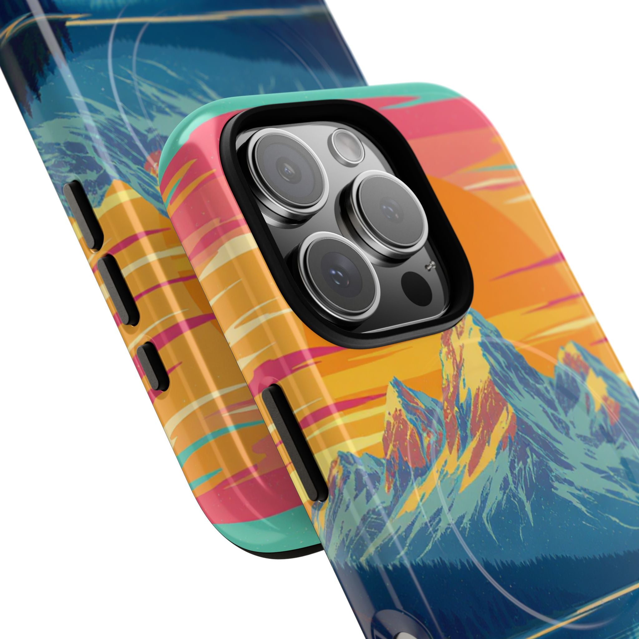 Sunset Mountain Lake phone case | Mountain landscape iPhone case
