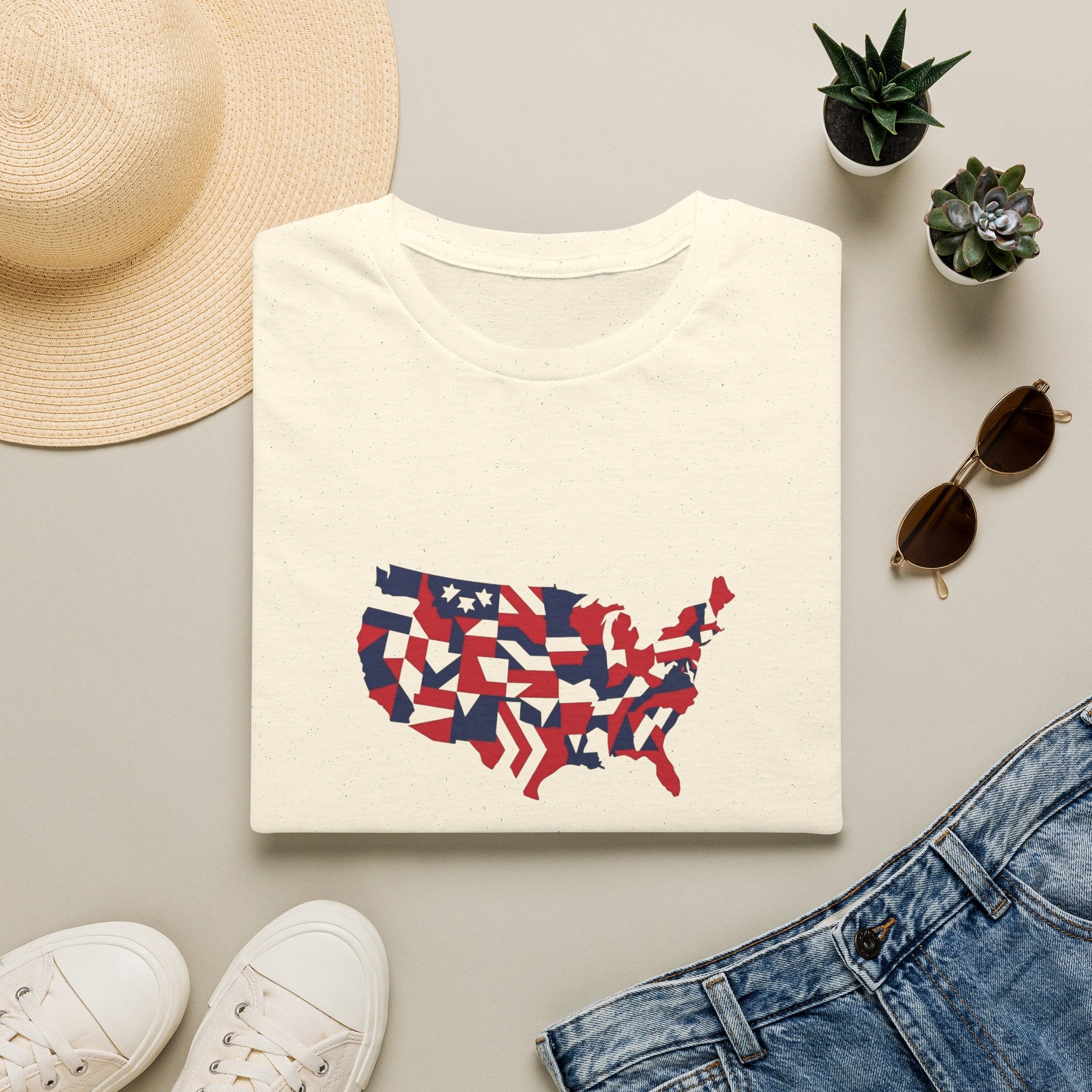 USA Map Flag Shirt | Patriotic American Graphic Tee