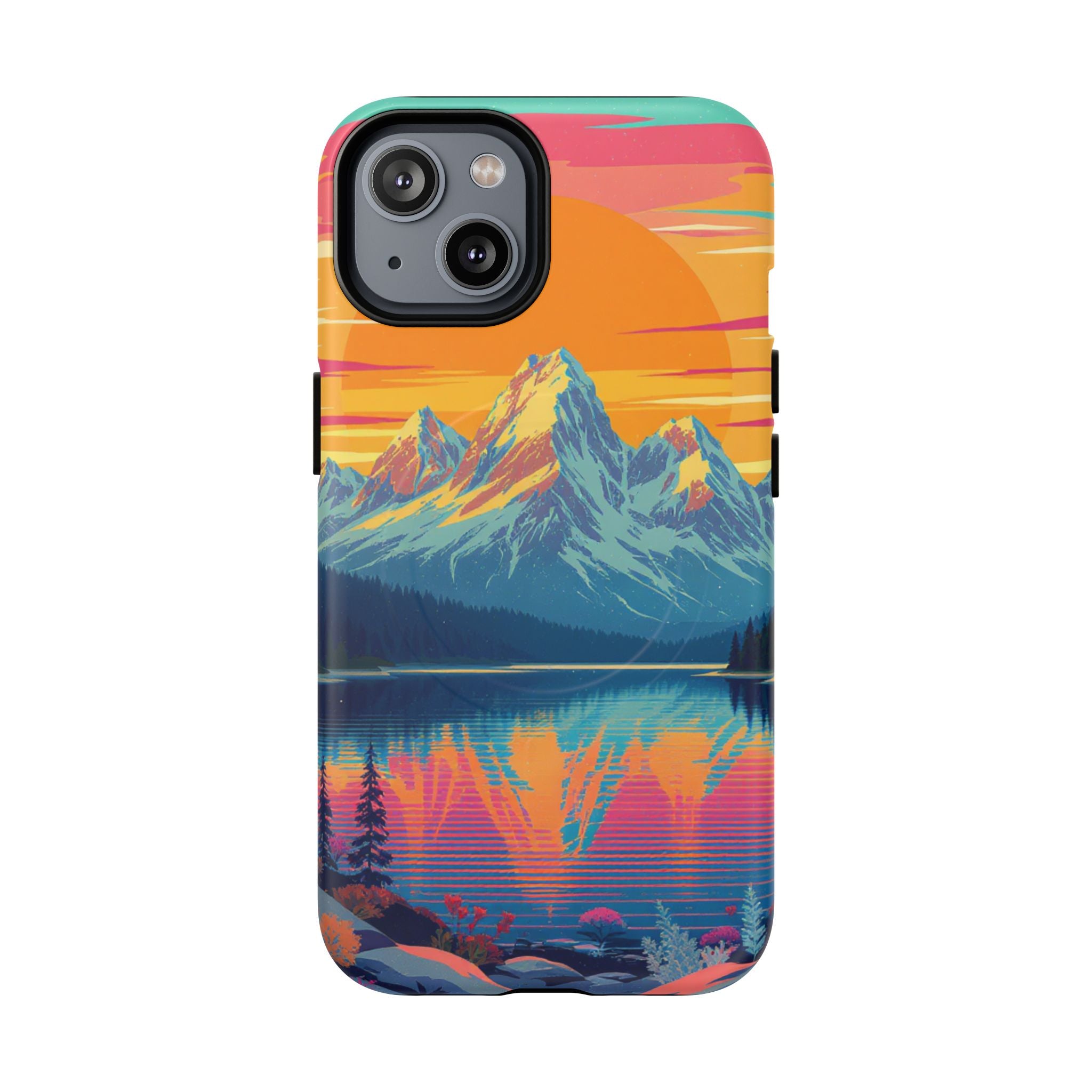Sunset Mountain Lake phone case | Mountain landscape iPhone case
