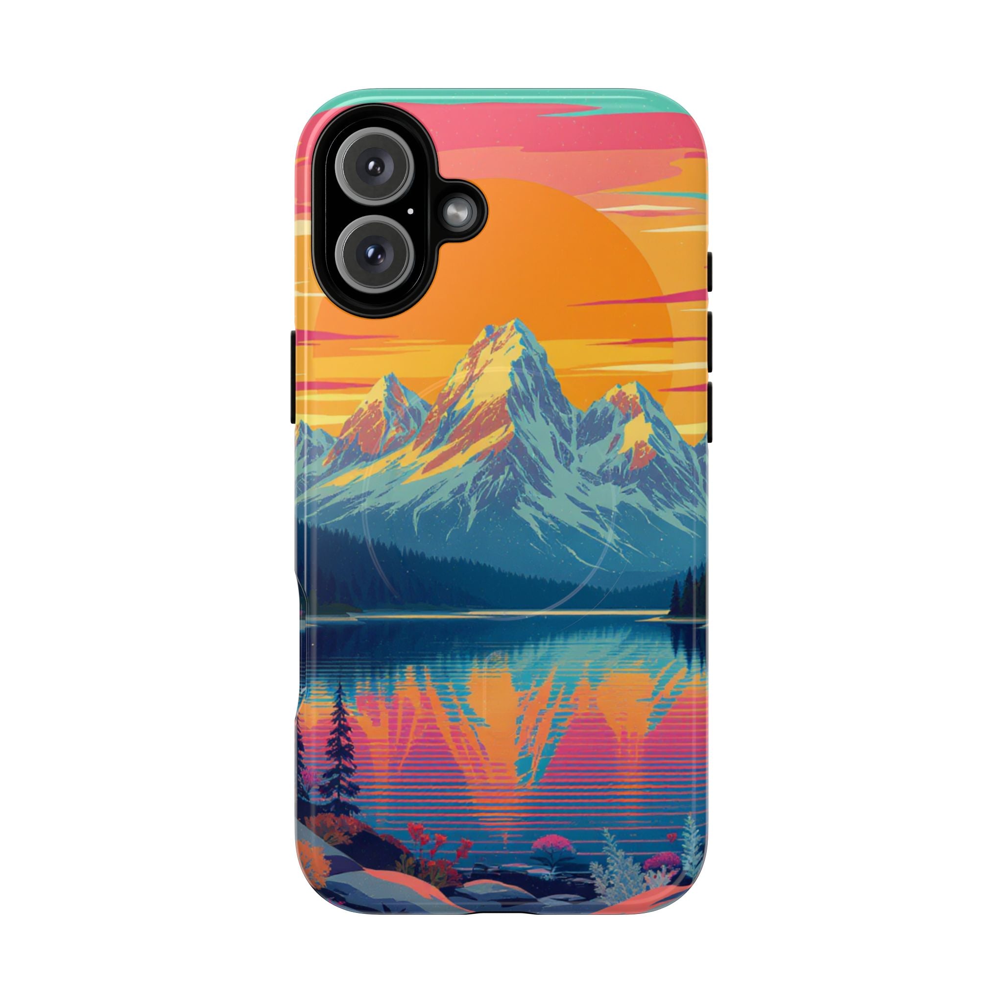 Sunset Mountain Lake phone case | Mountain landscape iPhone case