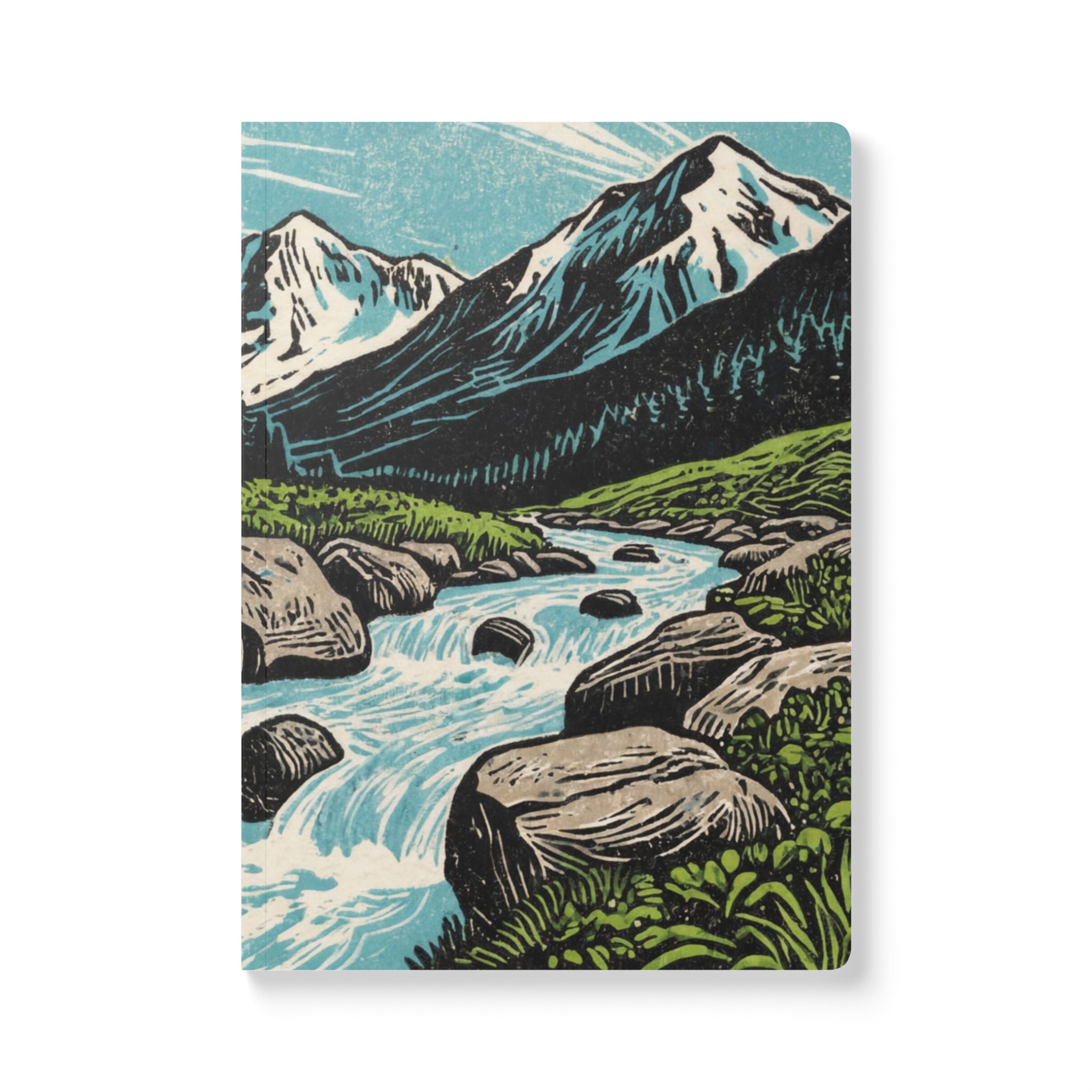 Mountain River Illustration Journal | Softcover Notebook