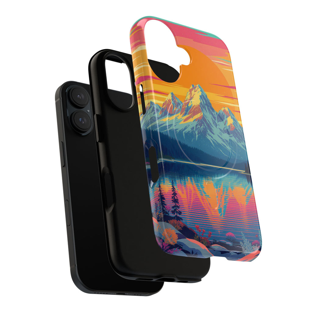 Sunset Mountain Lake phone case | Mountain landscape iPhone case