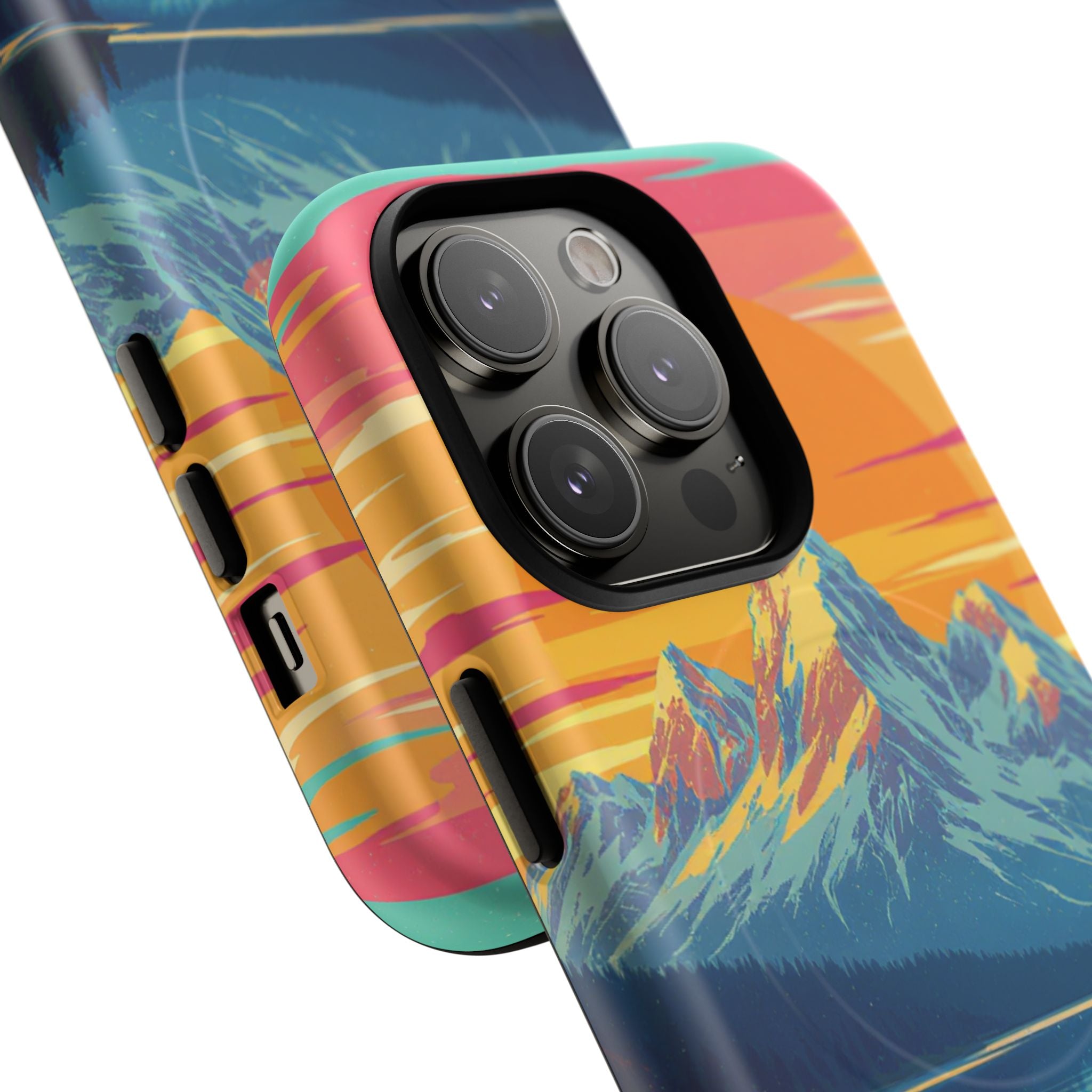 Sunset Mountain Lake phone case | Mountain landscape iPhone case