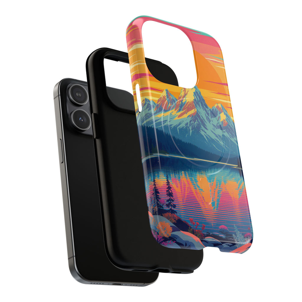 Sunset Mountain Lake phone case | Mountain landscape iPhone case