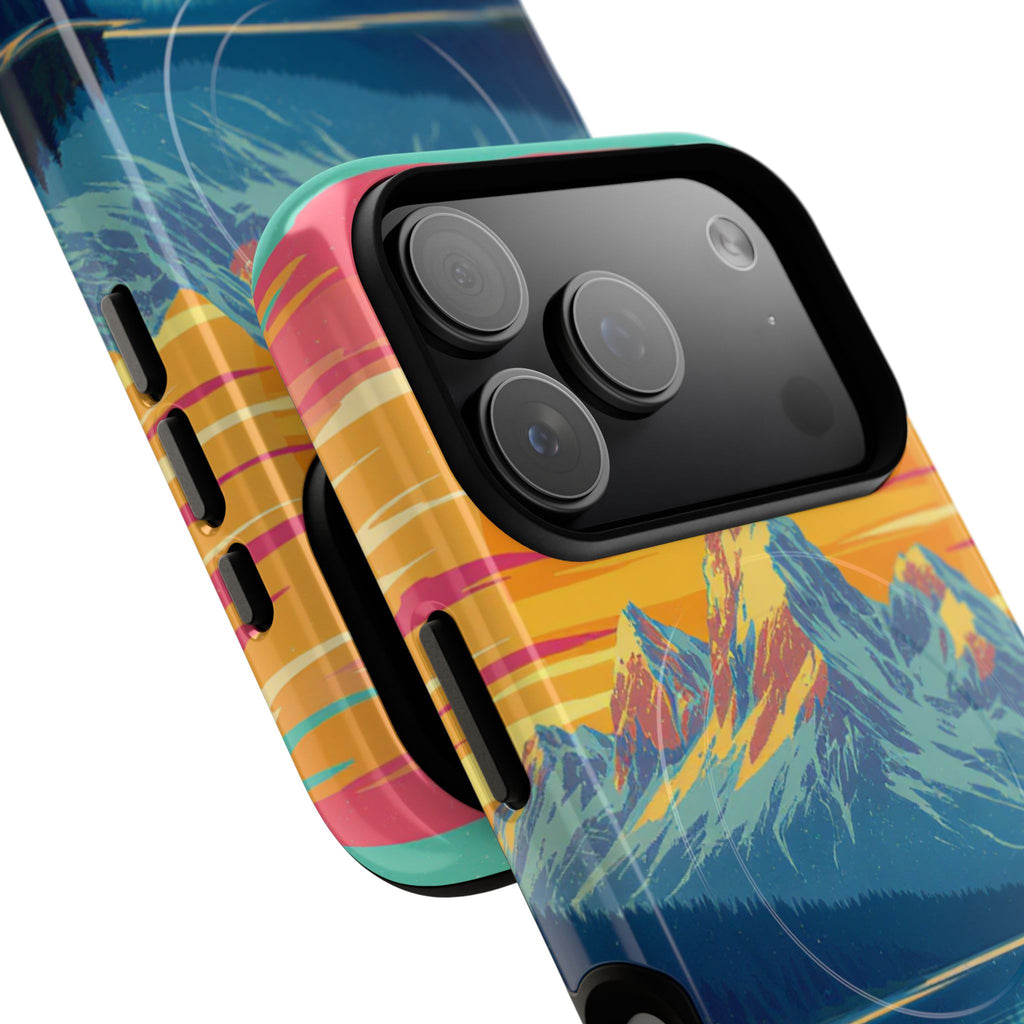Sunset Mountain Lake phone case | Mountain landscape iPhone case