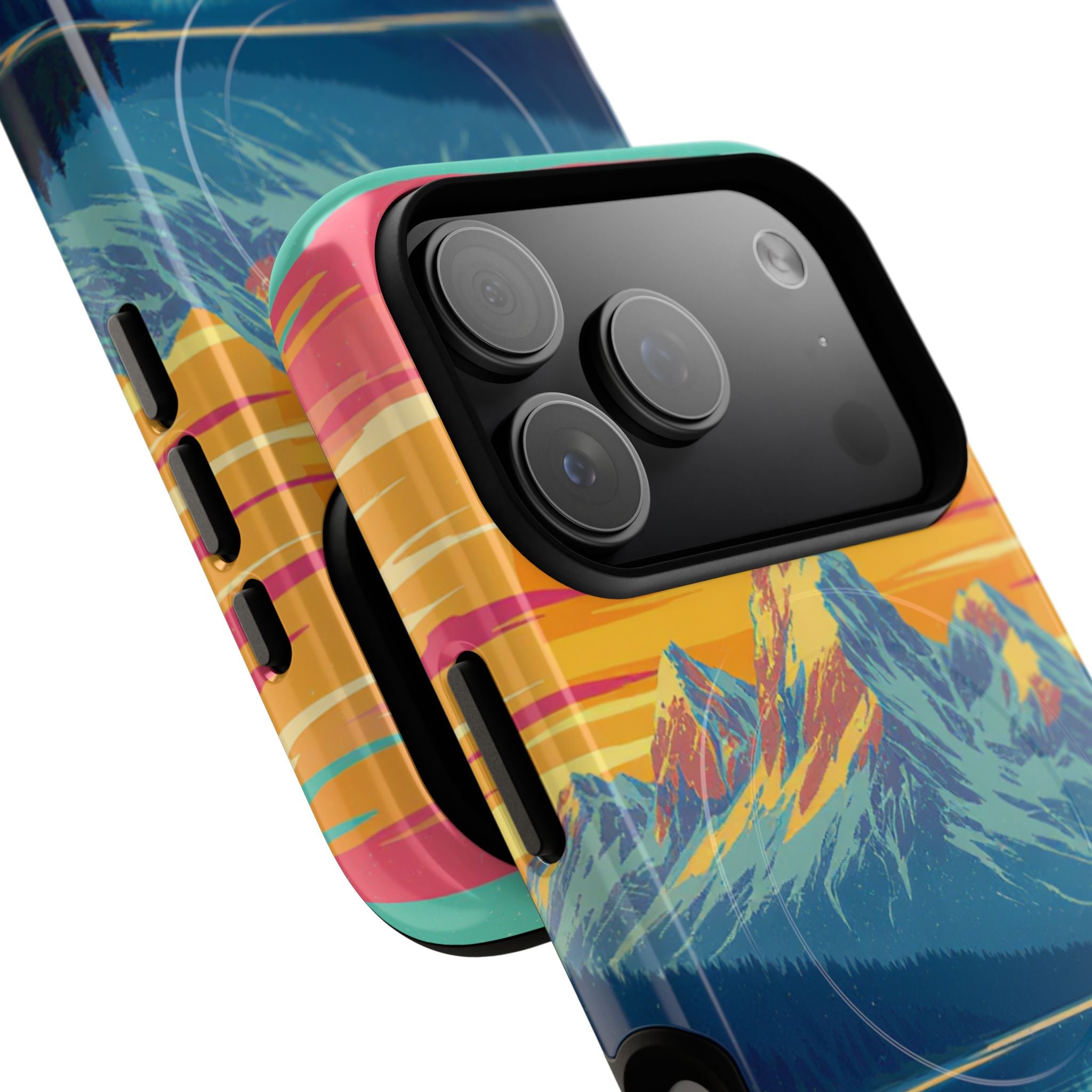 Sunset Mountain Lake phone case | Mountain landscape iPhone case