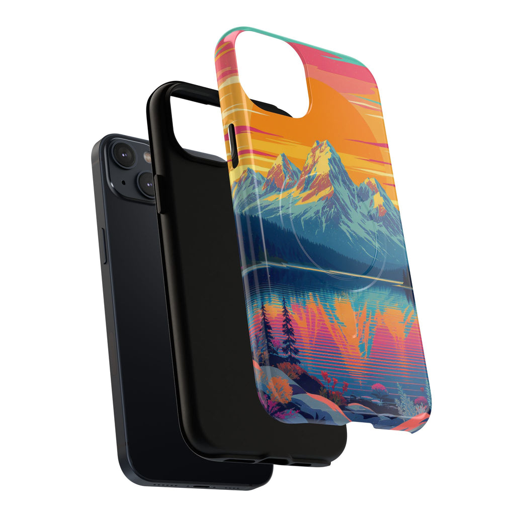 Sunset Mountain Lake phone case | Mountain landscape iPhone case