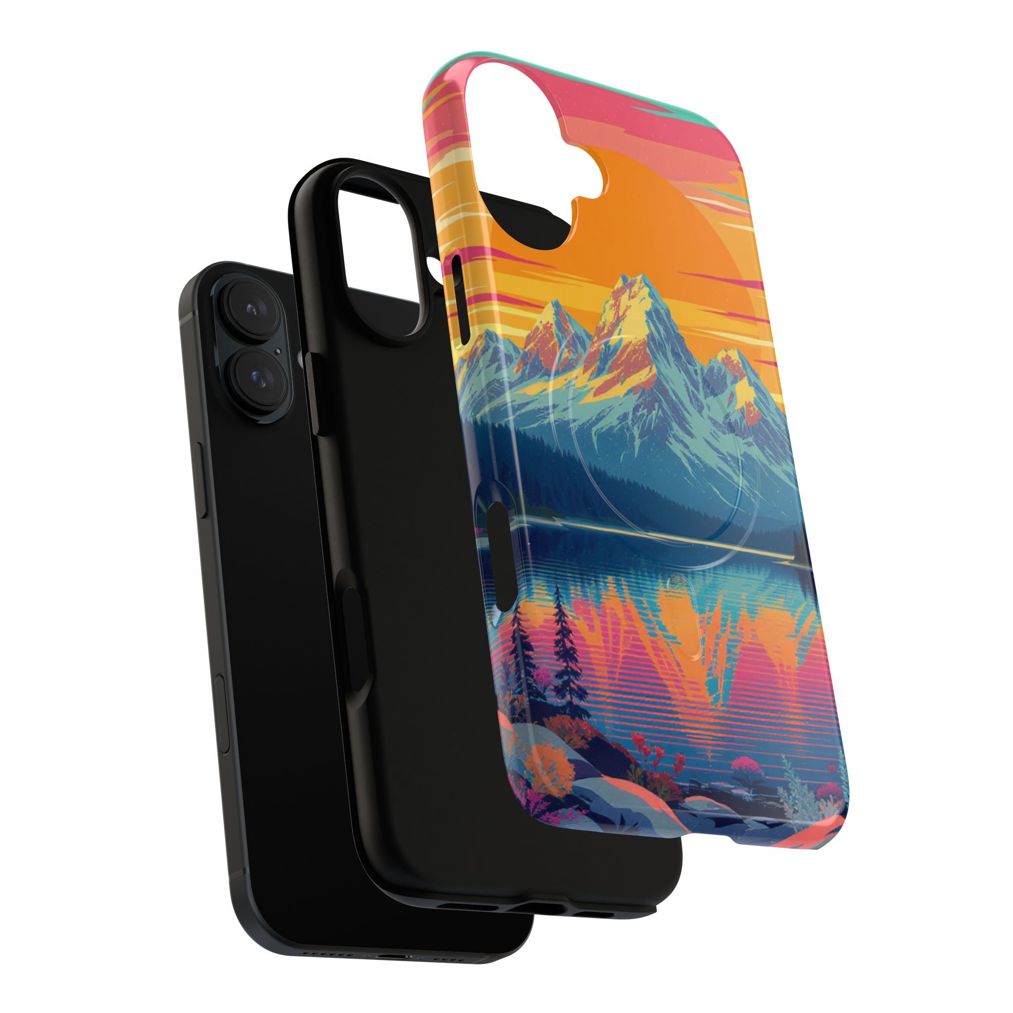 Sunset Mountain Lake phone case | Mountain landscape iPhone case