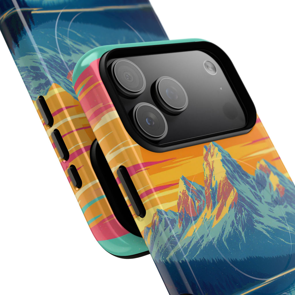 Sunset Mountain Lake phone case | Mountain landscape iPhone case