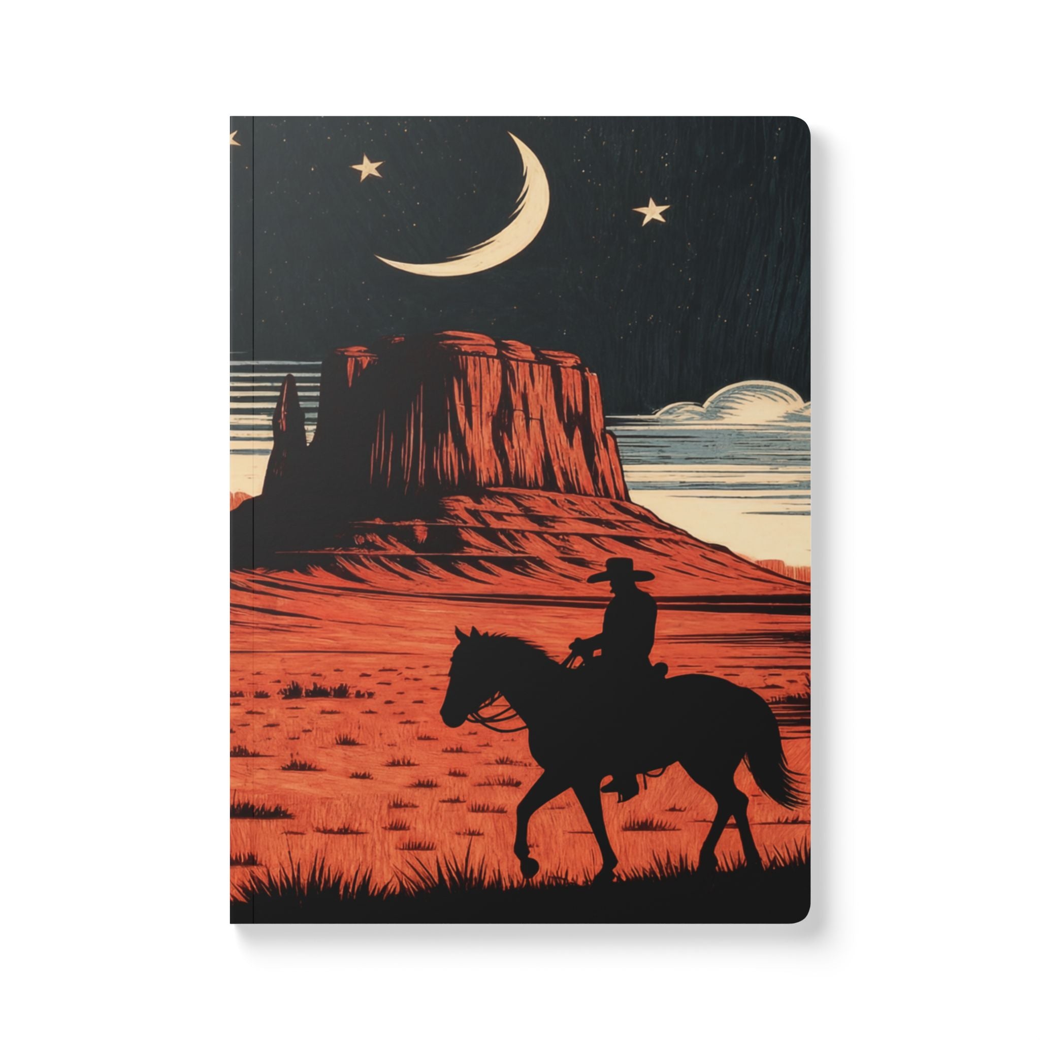 Cowboy Silhouette Desert Night Journal | Softcover Notebook