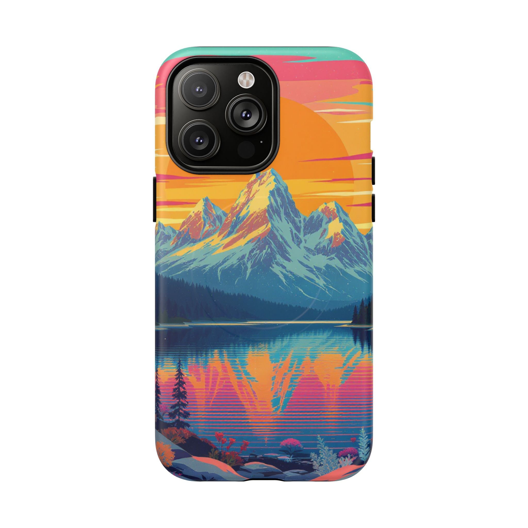 Sunset Mountain Lake phone case | Mountain landscape iPhone case