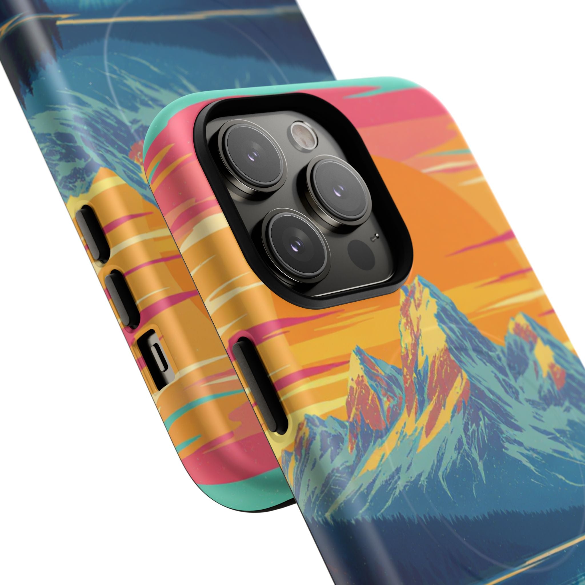 Sunset Mountain Lake phone case | Mountain landscape iPhone case