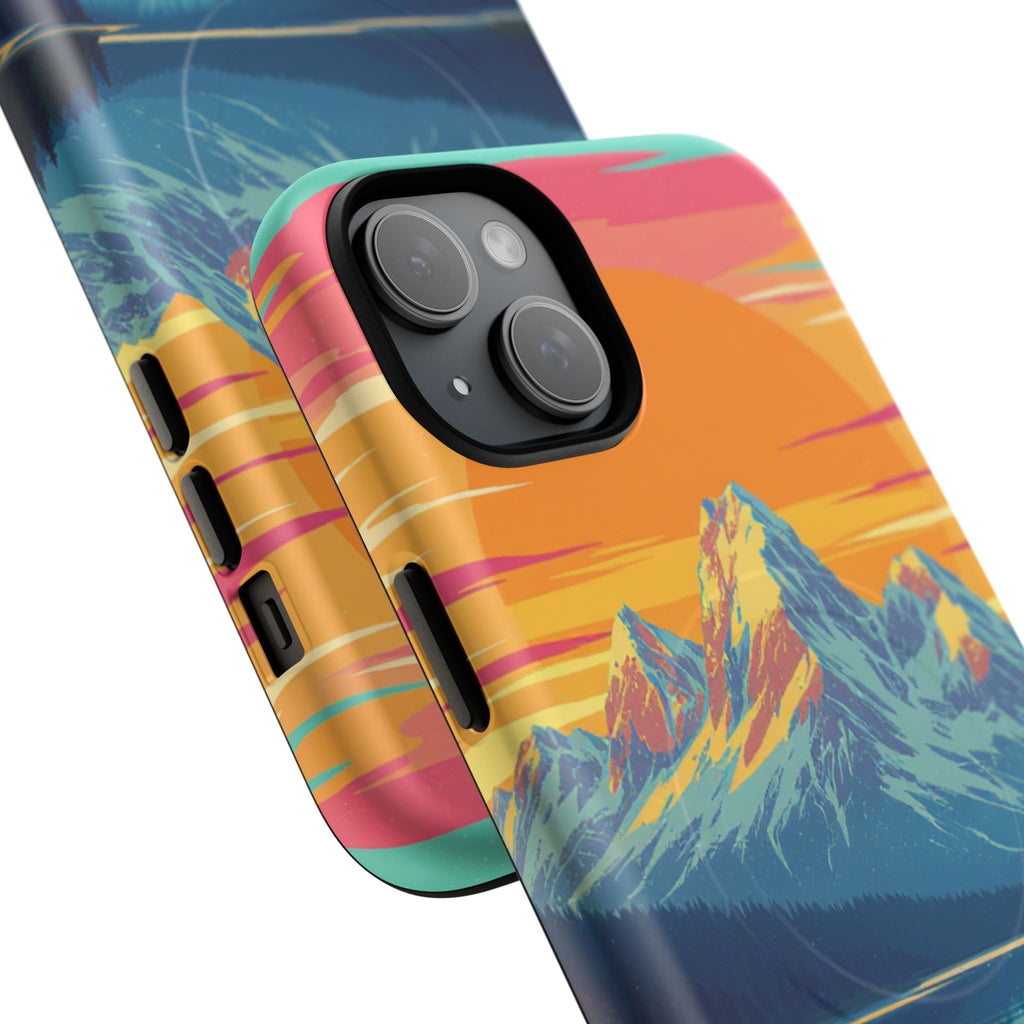 Sunset Mountain Lake phone case | Mountain landscape iPhone case