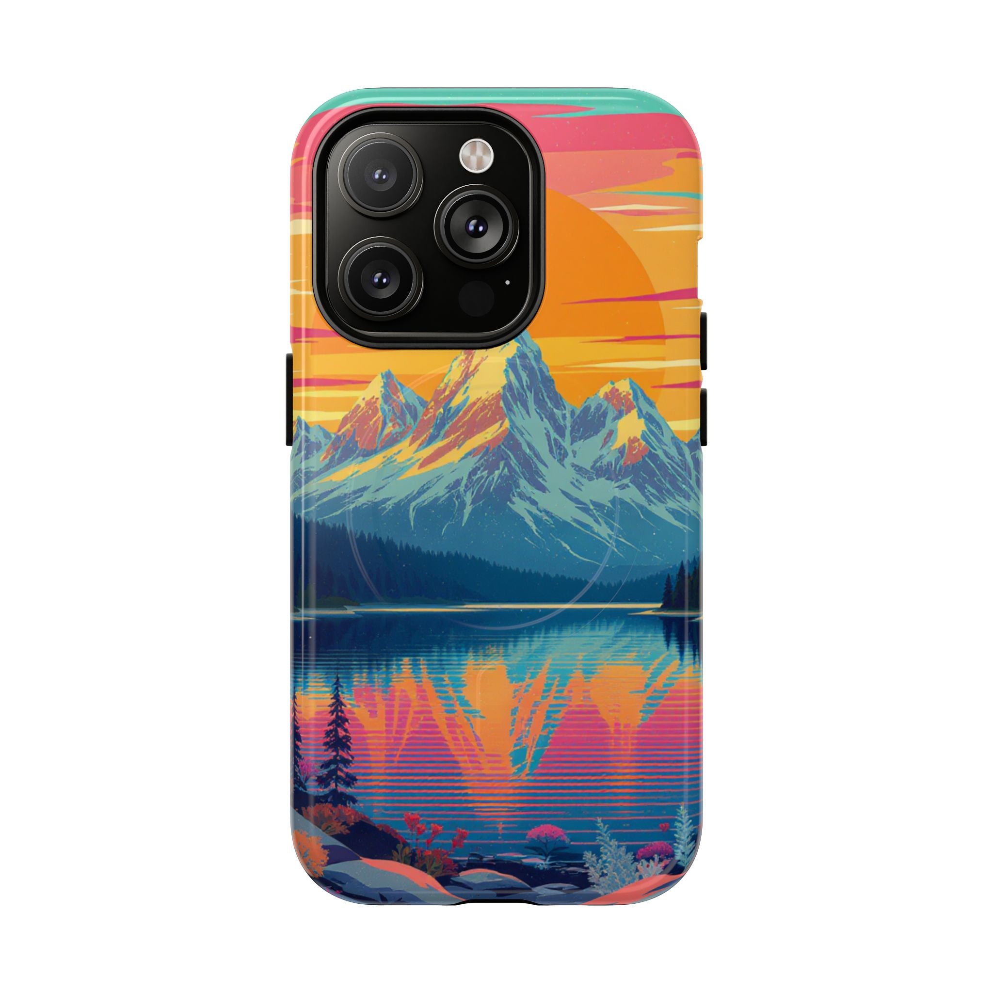 Sunset Mountain Lake phone case | Mountain landscape iPhone case