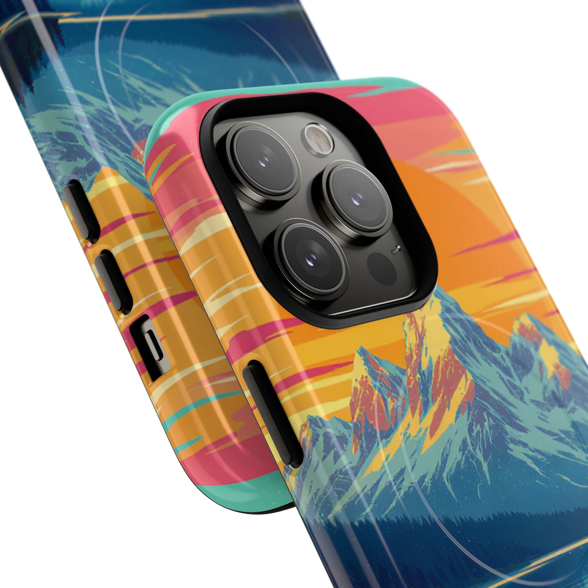 Sunset Mountain Lake phone case | Mountain landscape iPhone case
