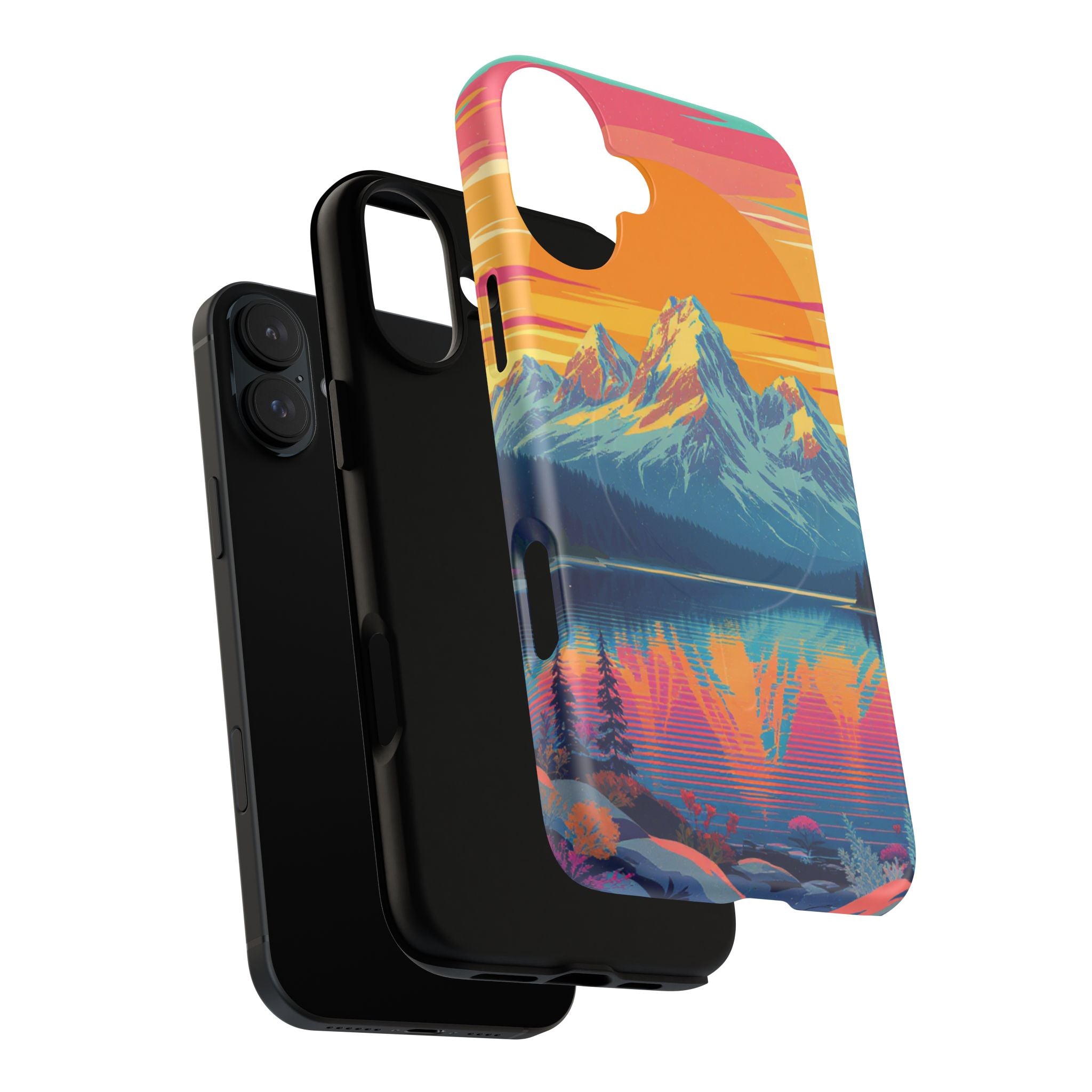 Sunset Mountain Lake phone case | Mountain landscape iPhone case