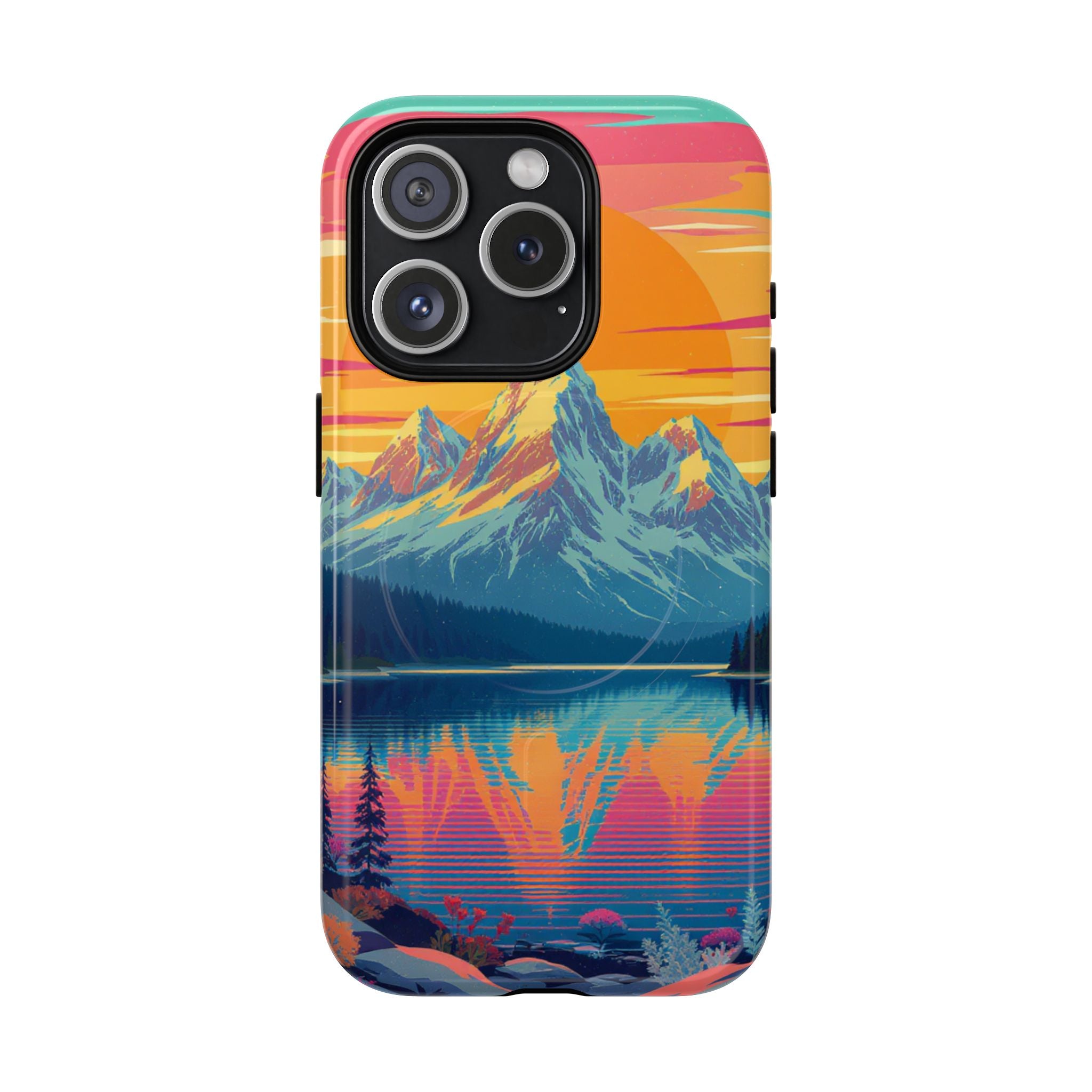 Sunset Mountain Lake phone case | Mountain landscape iPhone case