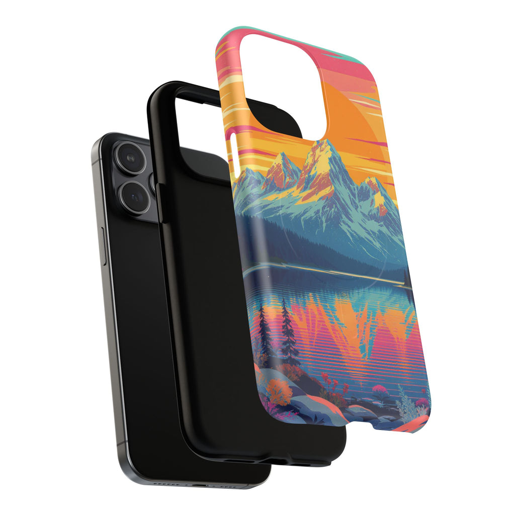 Sunset Mountain Lake phone case | Mountain landscape iPhone case