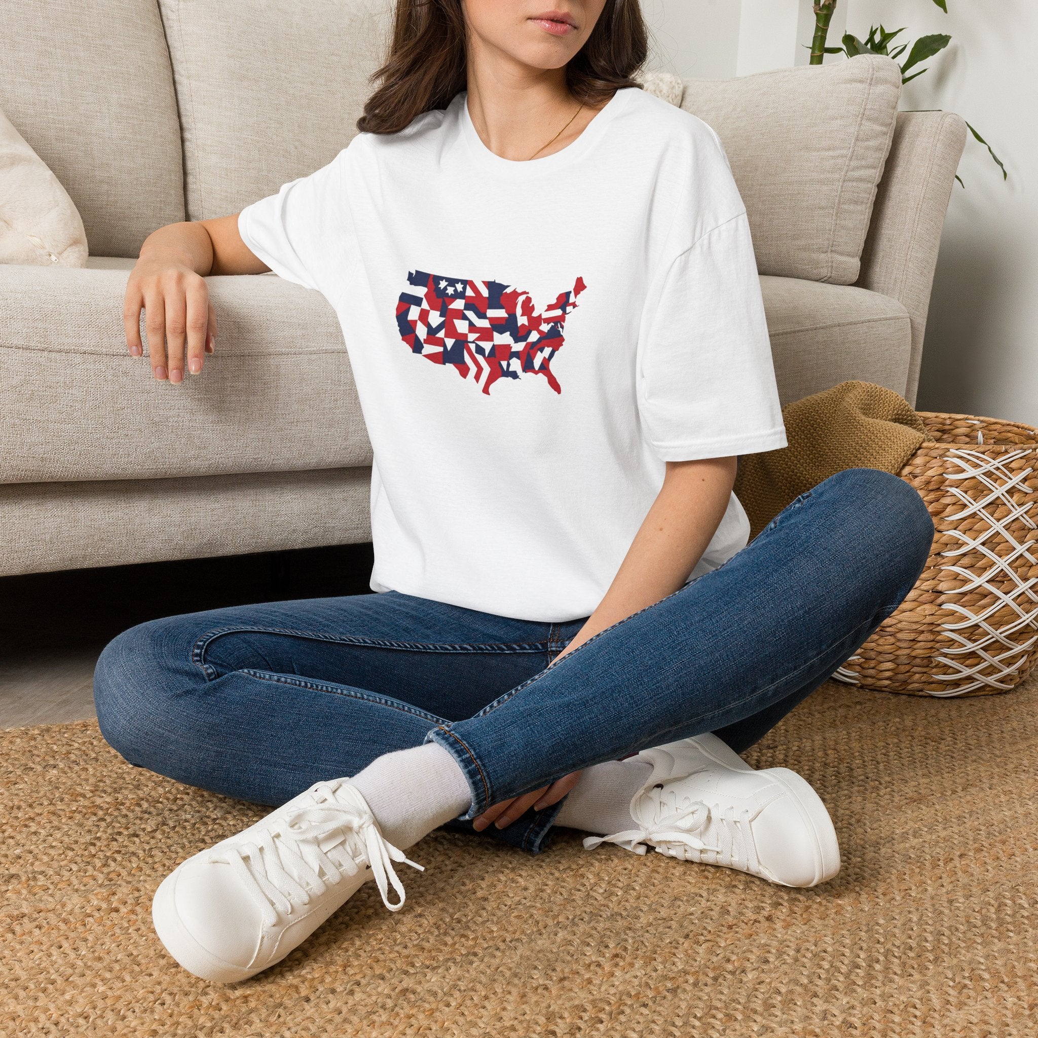 USA Map Flag Shirt | Patriotic American Graphic Tee