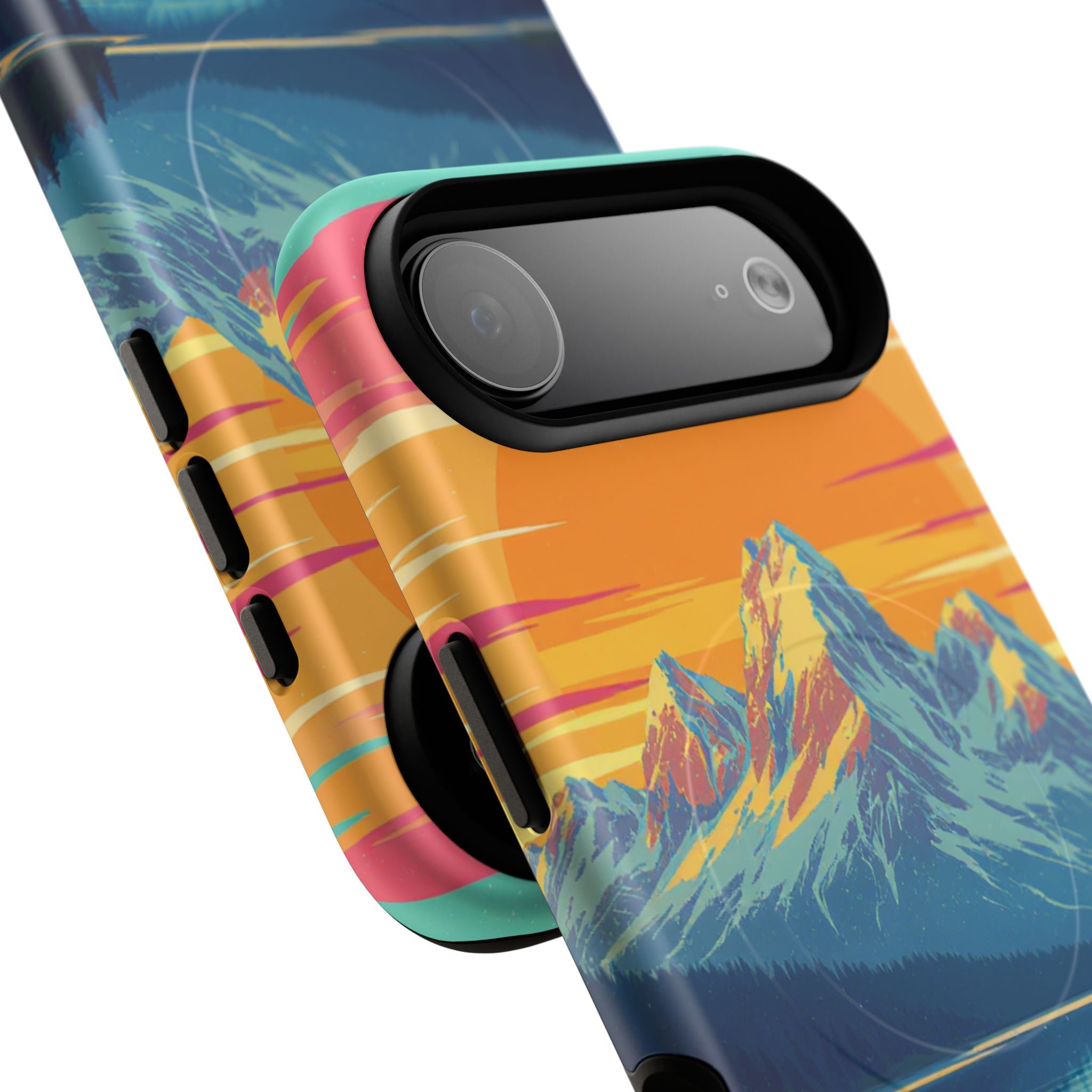 Sunset Mountain Lake phone case | Mountain landscape iPhone case