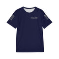 Off Duty Police Shirt — Navy Tactical Tee with American Flag Sleeves