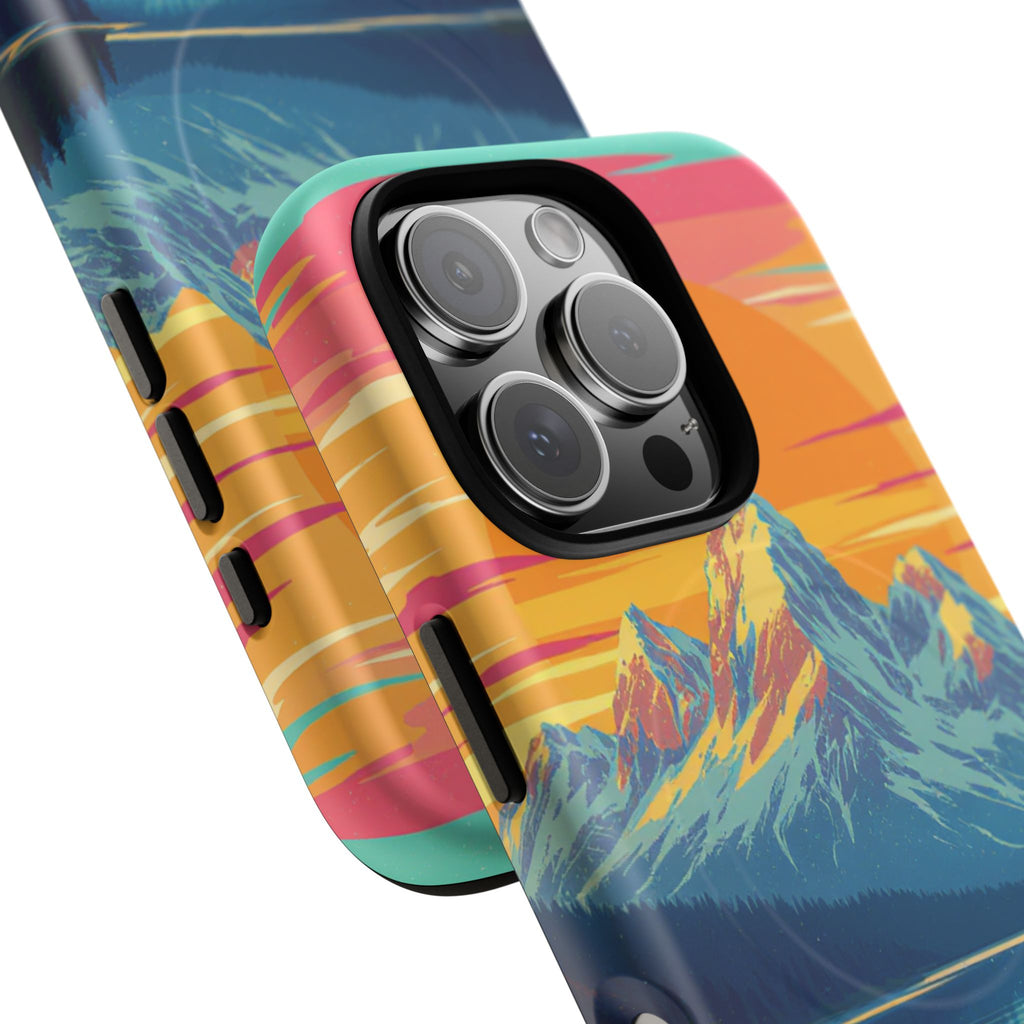 Sunset Mountain Lake phone case | Mountain landscape iPhone case