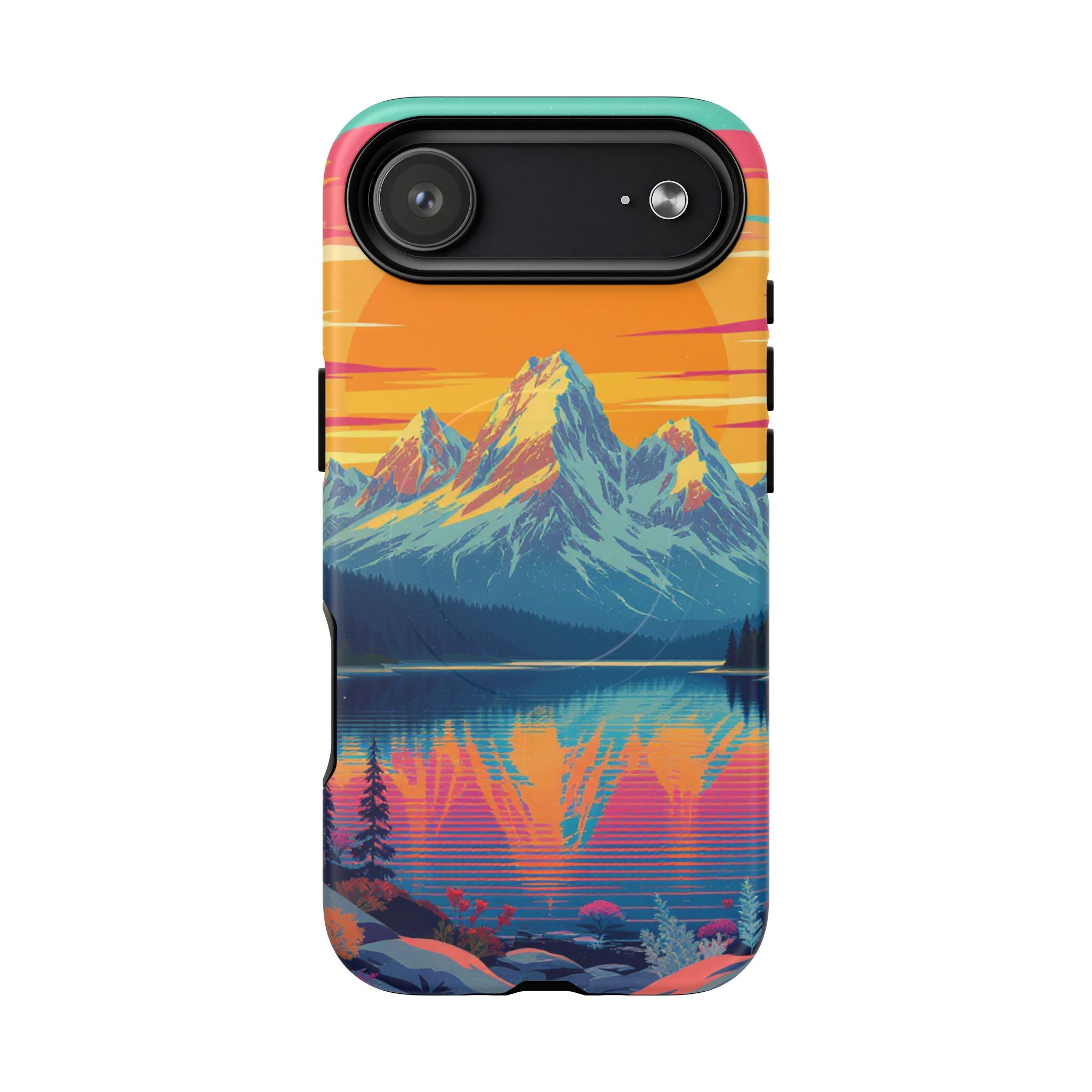 Sunset Mountain Lake phone case | Mountain landscape iPhone case