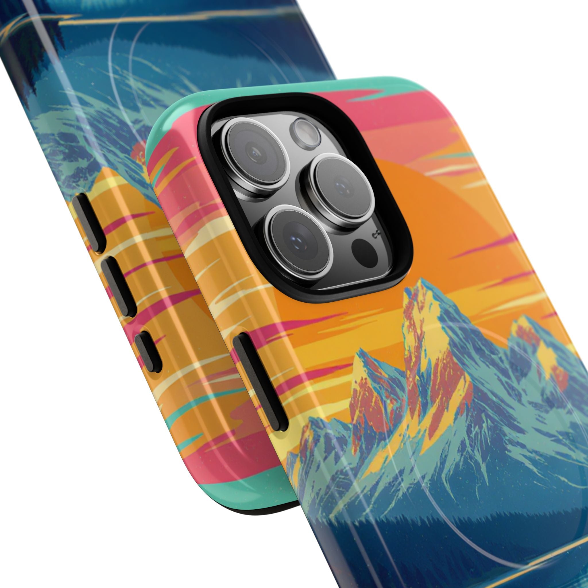 Sunset Mountain Lake phone case | Mountain landscape iPhone case
