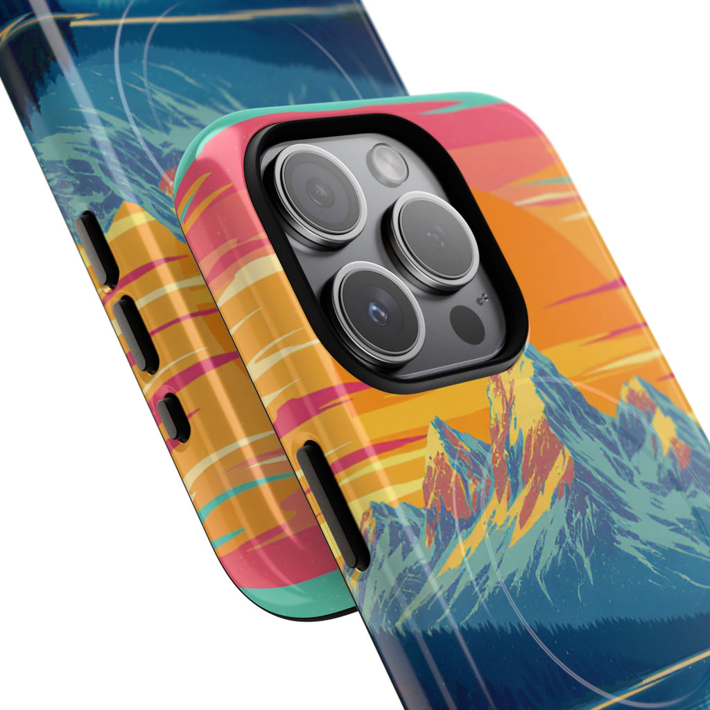 Sunset Mountain Lake phone case | Mountain landscape iPhone case