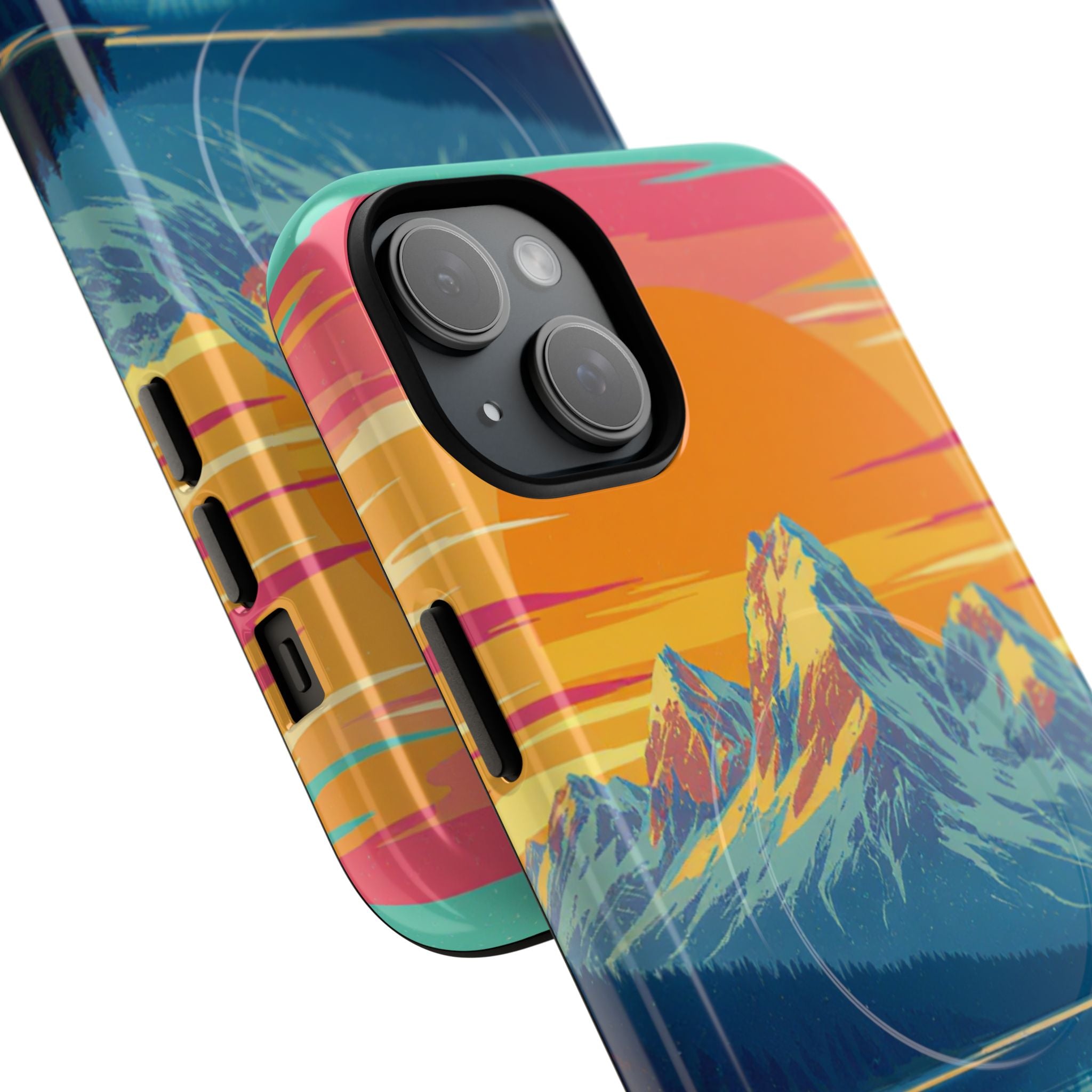 Sunset Mountain Lake phone case | Mountain landscape iPhone case