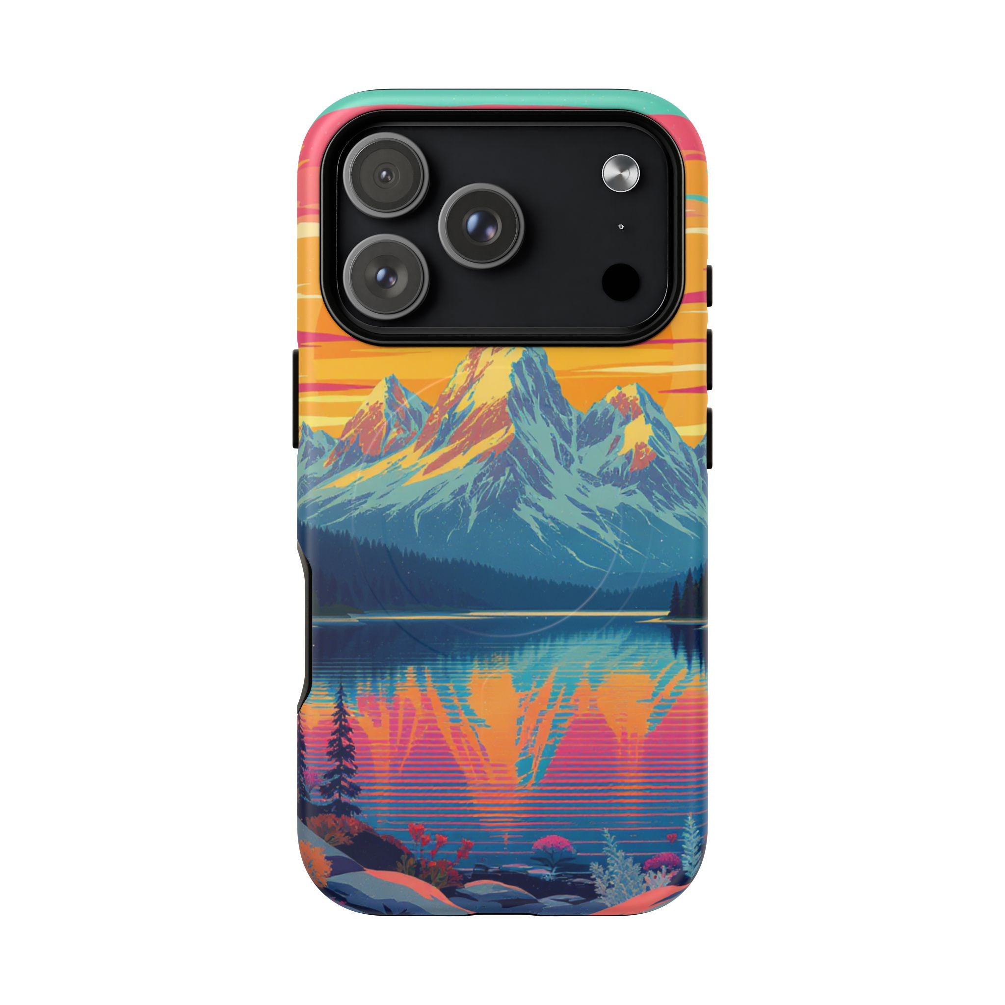 Sunset Mountain Lake phone case | Mountain landscape iPhone case