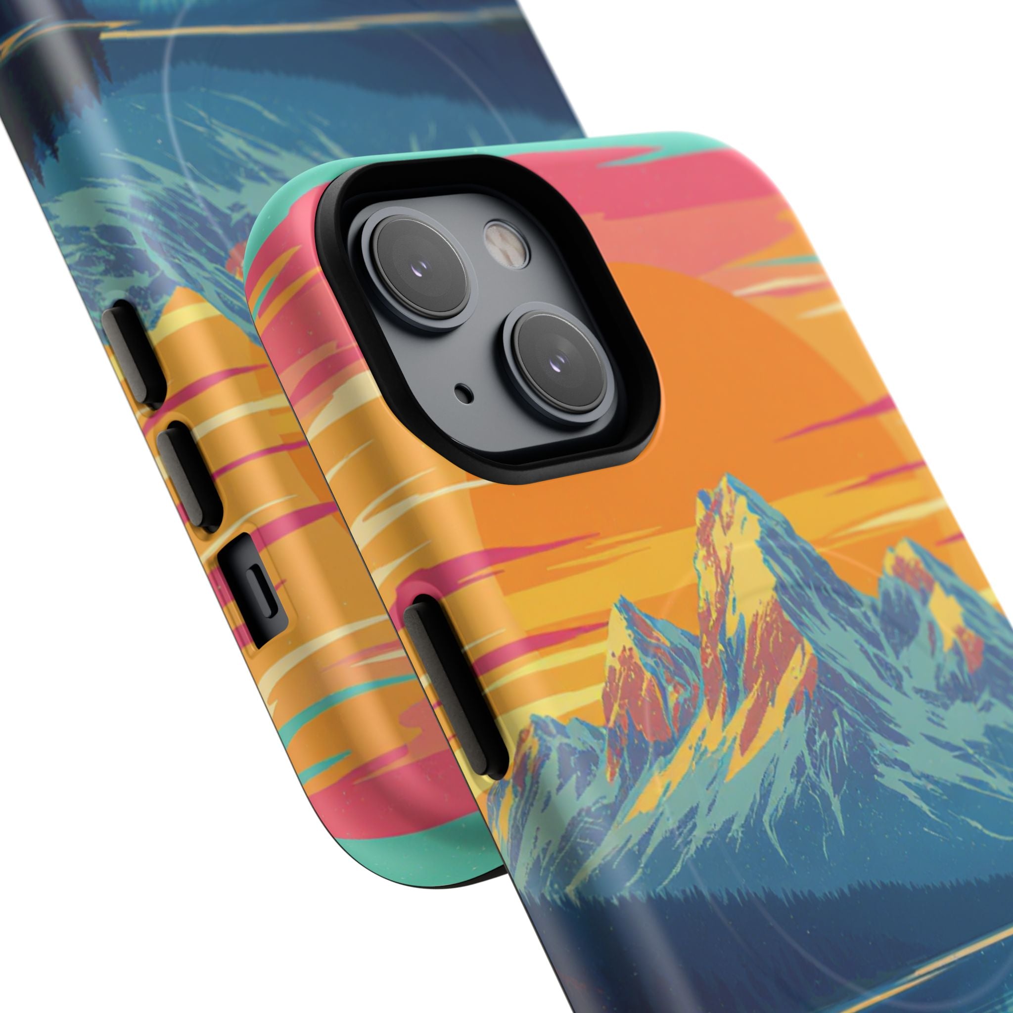 Sunset Mountain Lake phone case | Mountain landscape iPhone case