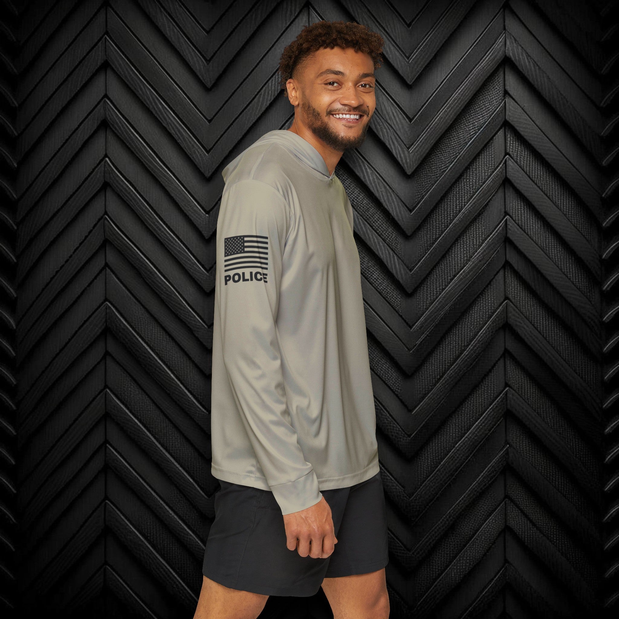 Off Duty Police Hoodie — Tan Tactical Long Sleeve