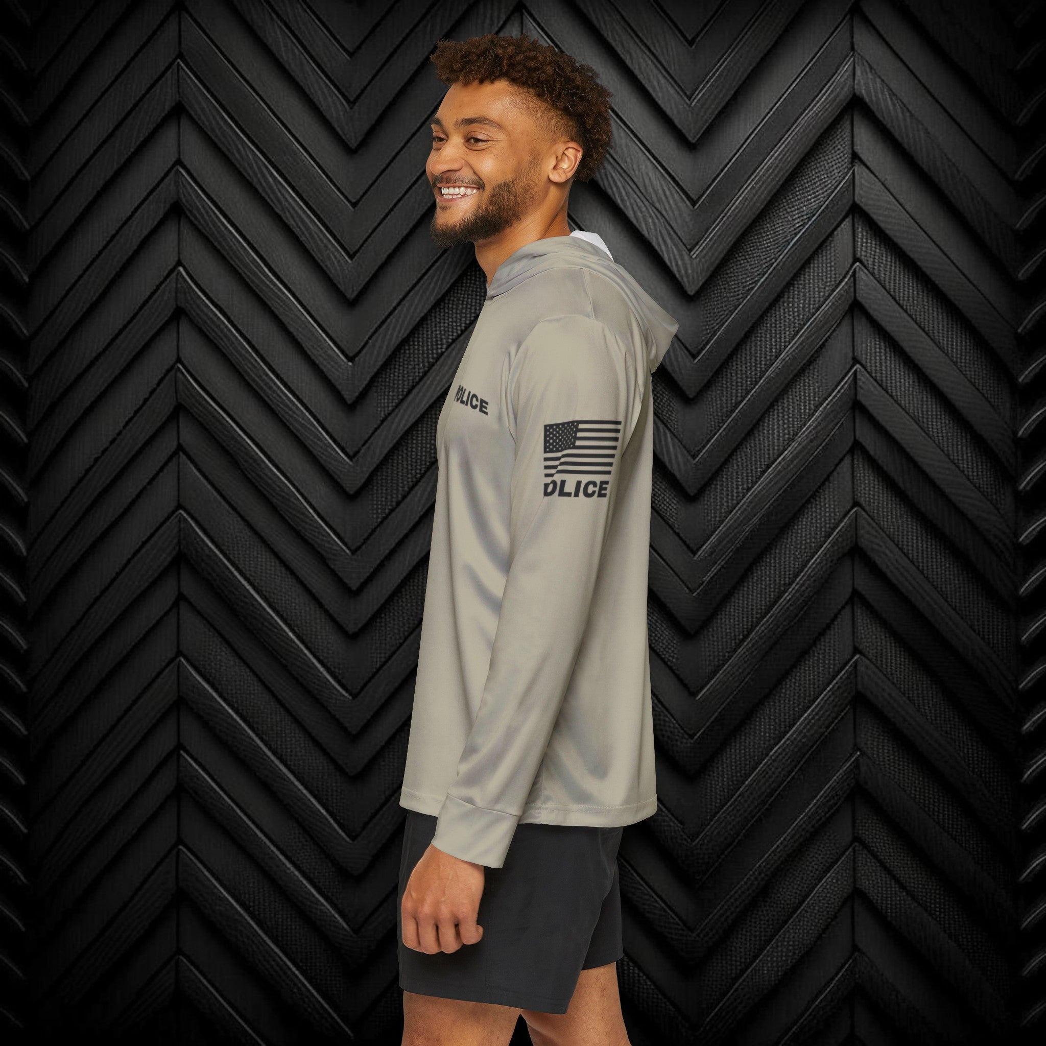 Off Duty Police Hoodie — Tan Tactical Long Sleeve