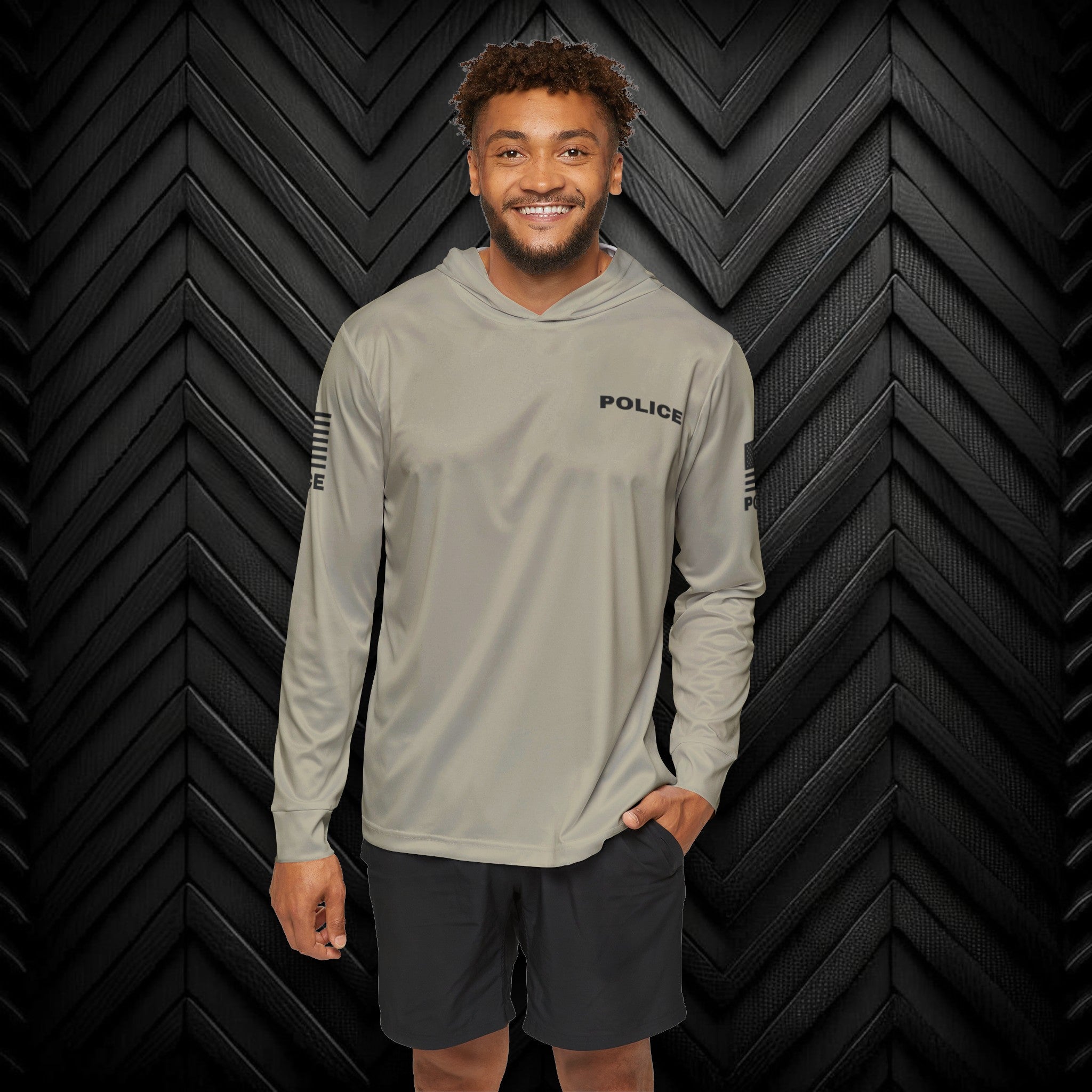 Off Duty Police Hoodie — Tan Tactical Long Sleeve