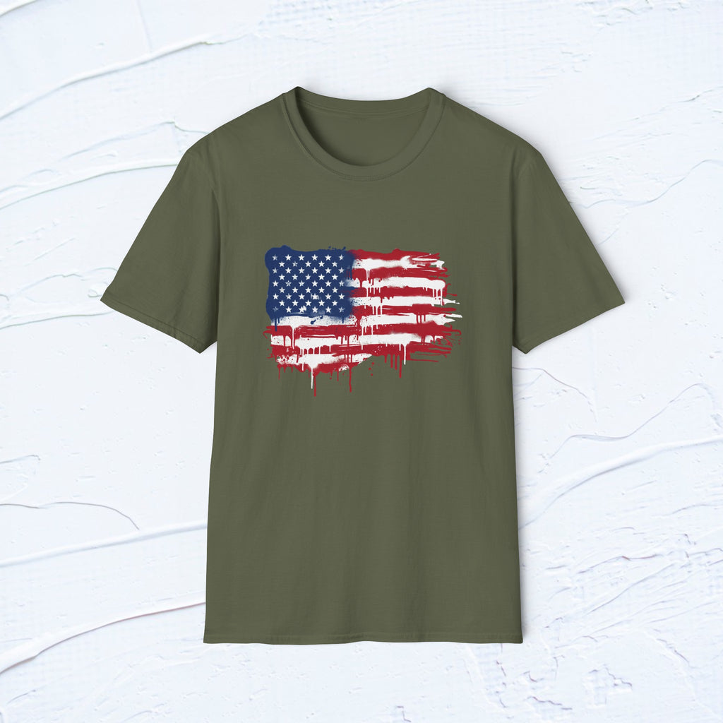 Drip American Flag Tee