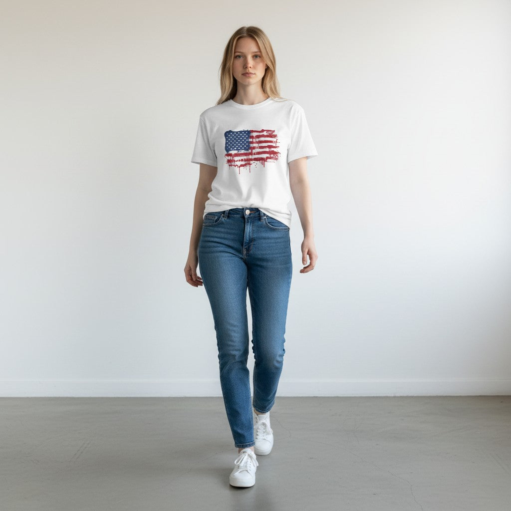 Drip American Flag Tee