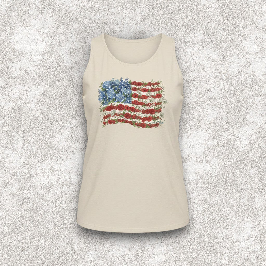 Floral American Flag Tank Top