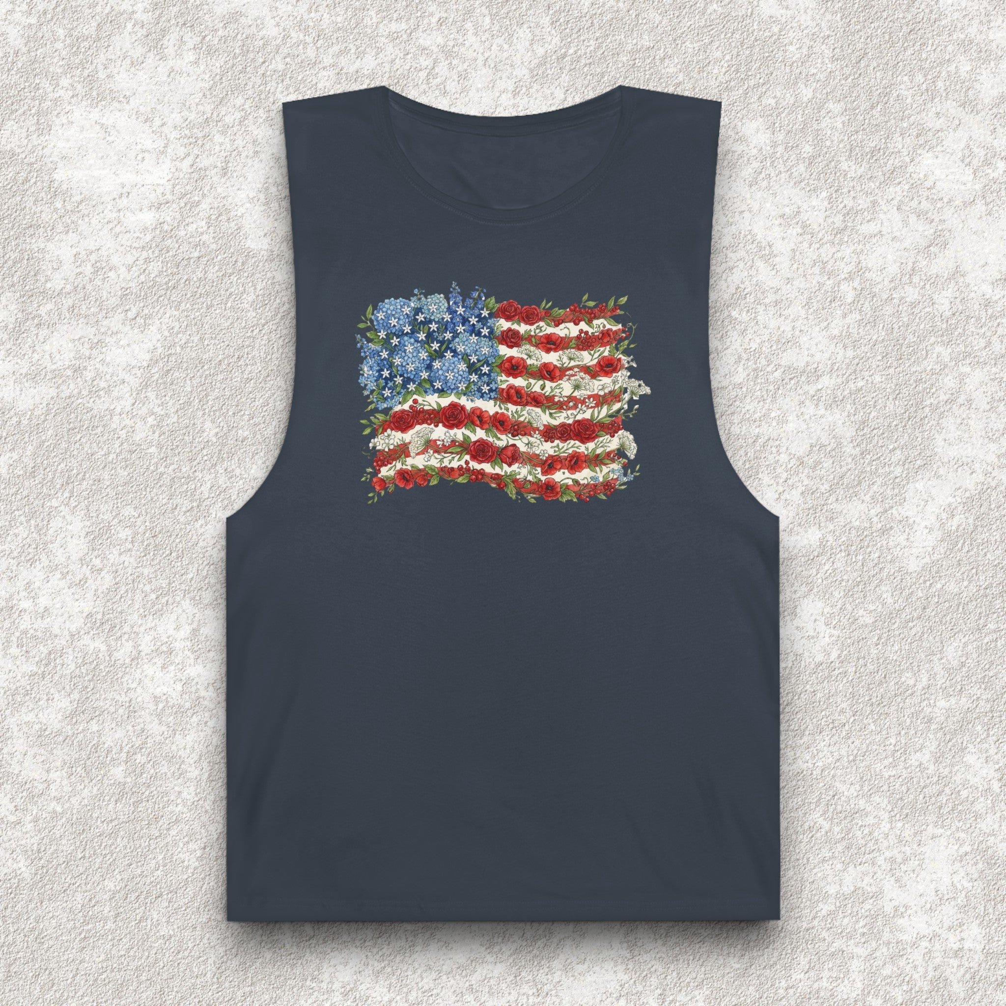 Floral American Flag Tank Top