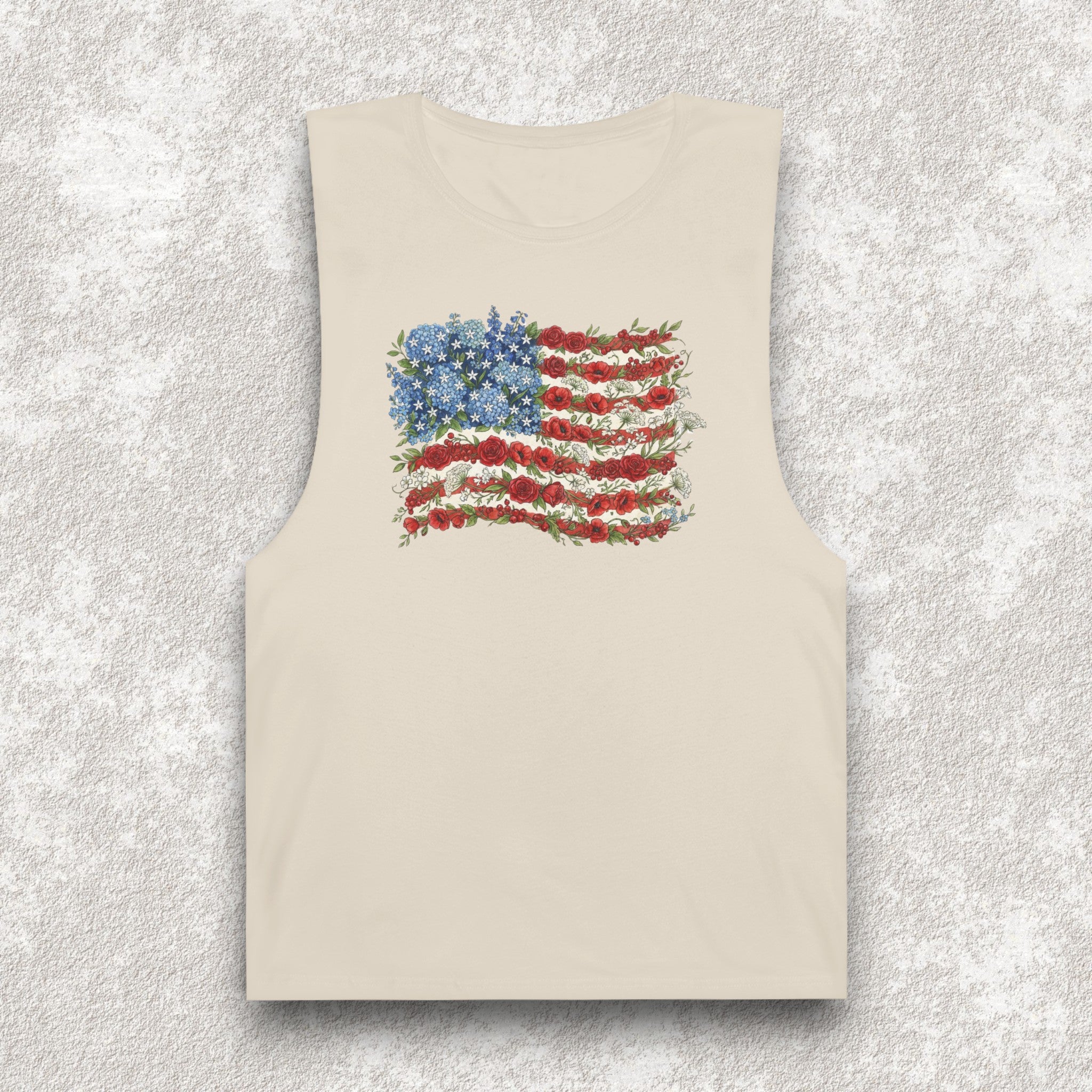 Floral American Flag Tank Top