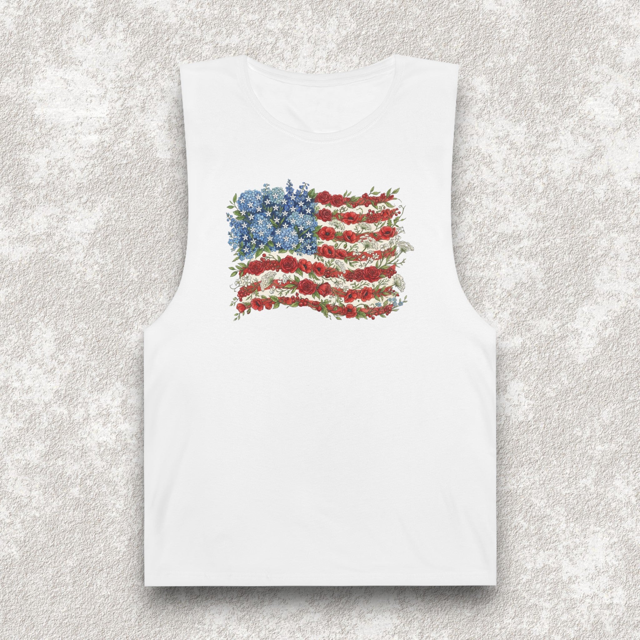 Floral American Flag Tank Top
