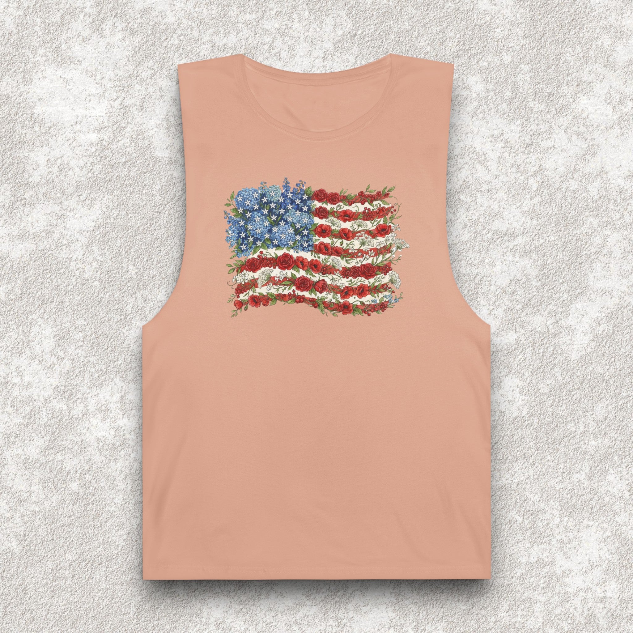 Floral American Flag Tank Top